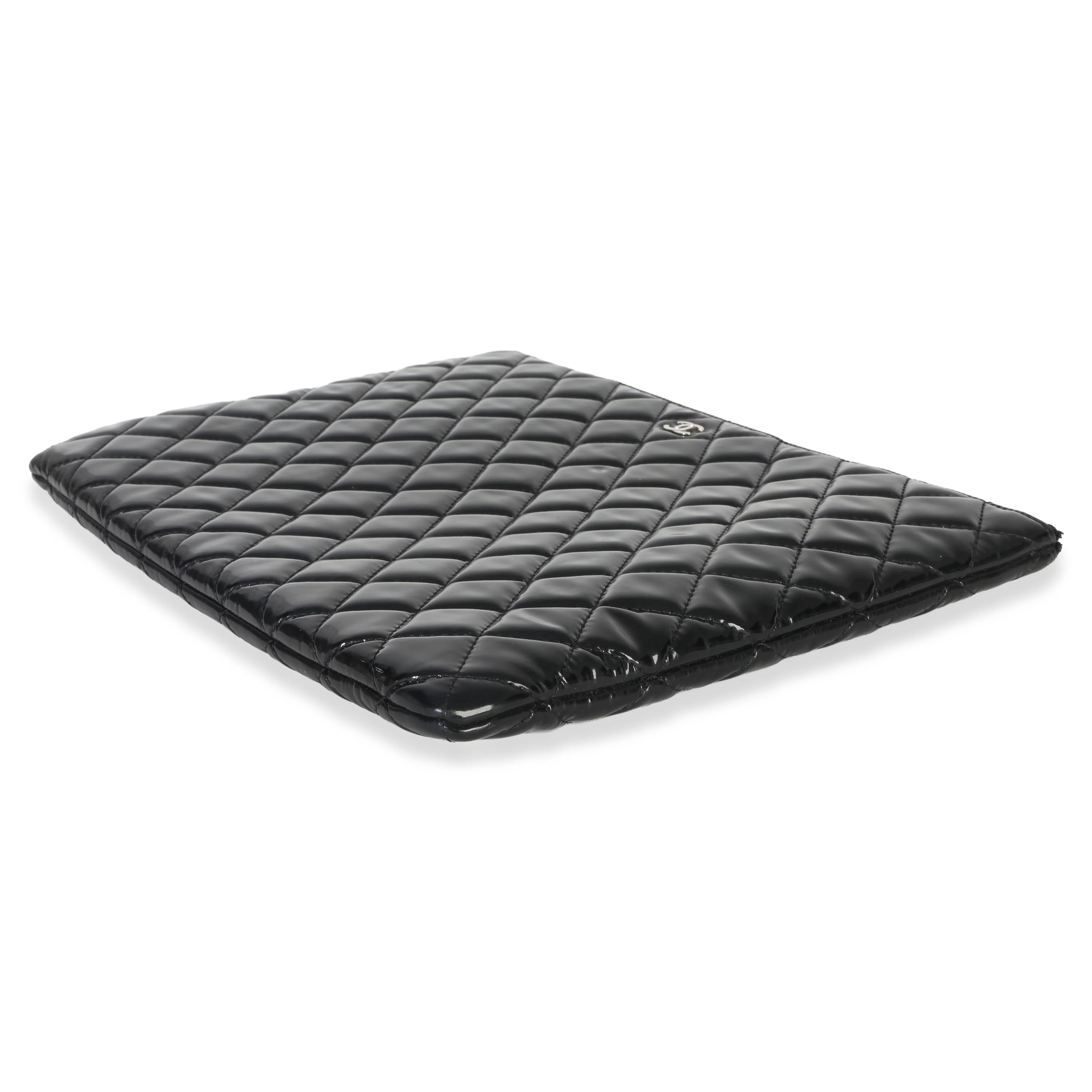 Black Quilted Patent Large Cosmetic O-Case - Image 6