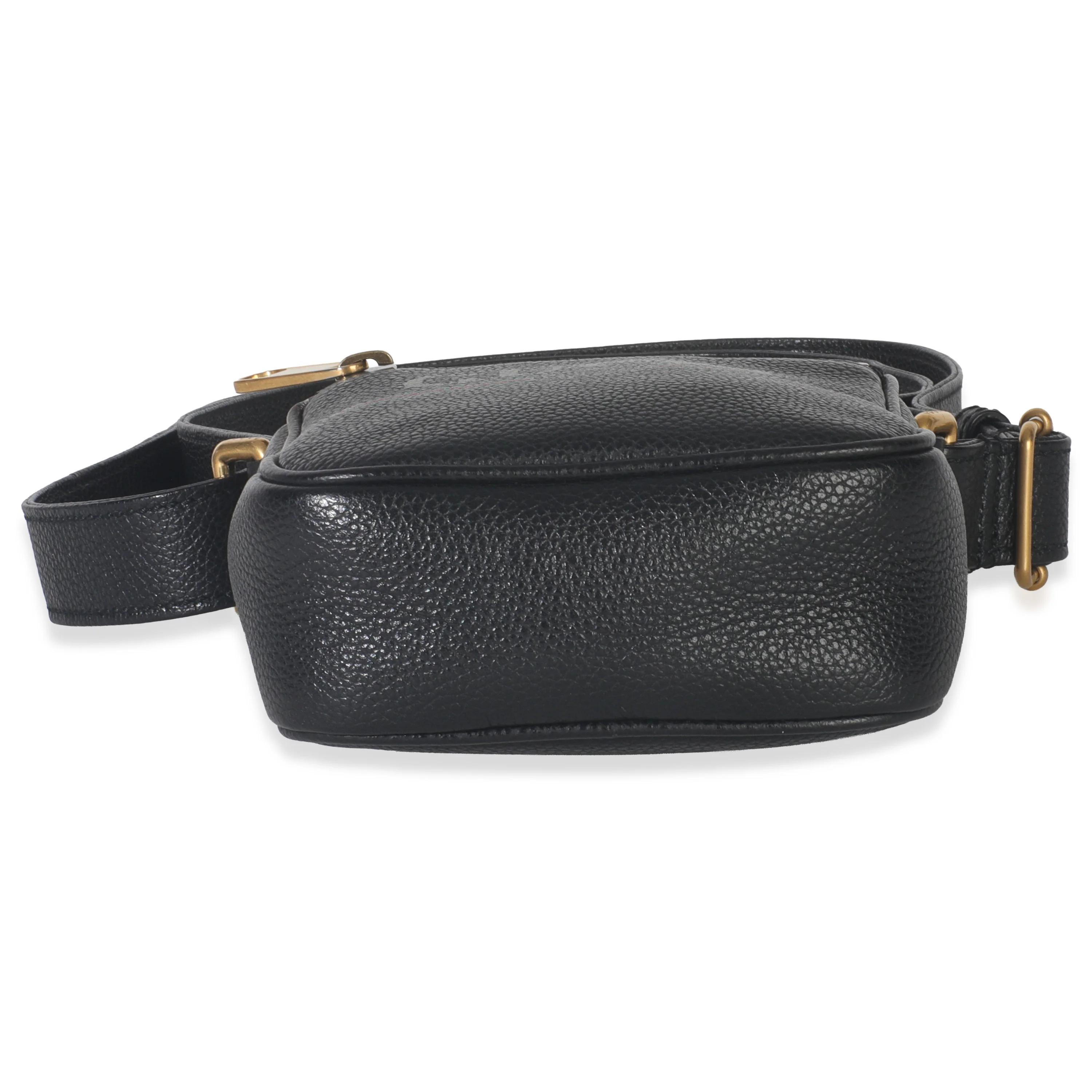 Black Pebbled Calfskin Vintage Logo Messenger Bag - Image 5