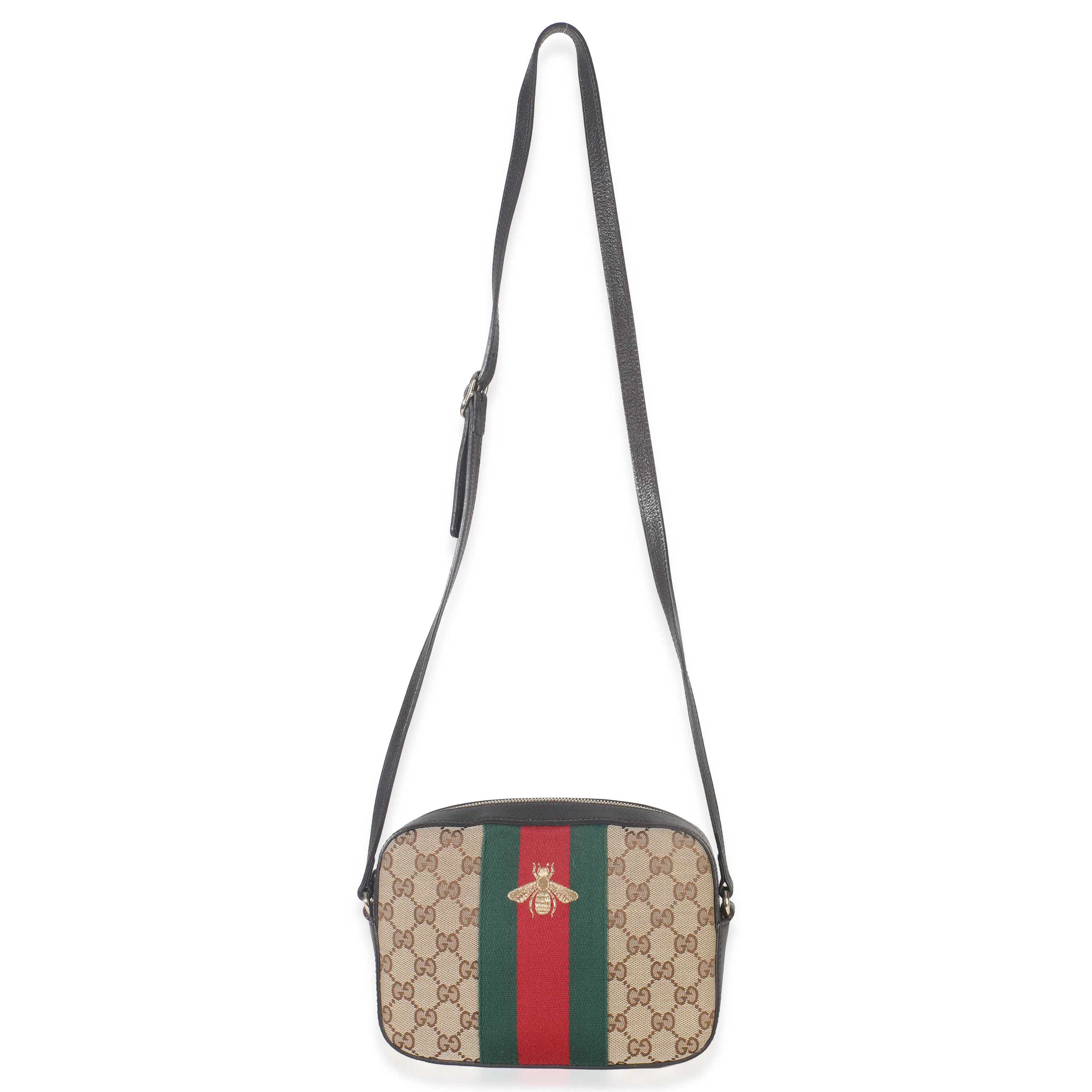 GG Supreme Canvas Web Small Webby Bee Shoulder Bag - Image 7