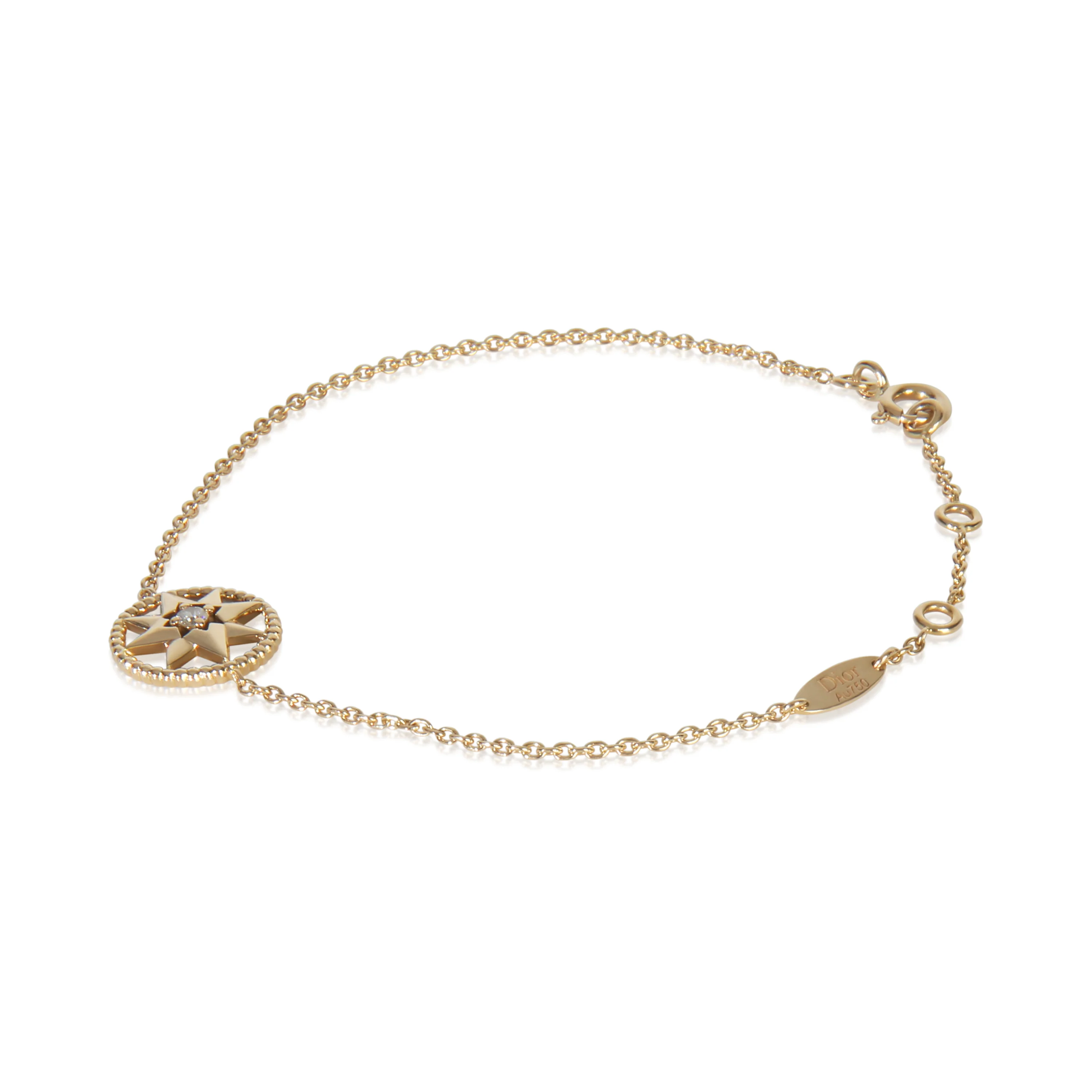 Yellow Gold Mother Of Pearl and Diamond Rose Des Vents Bracelet - Image 2