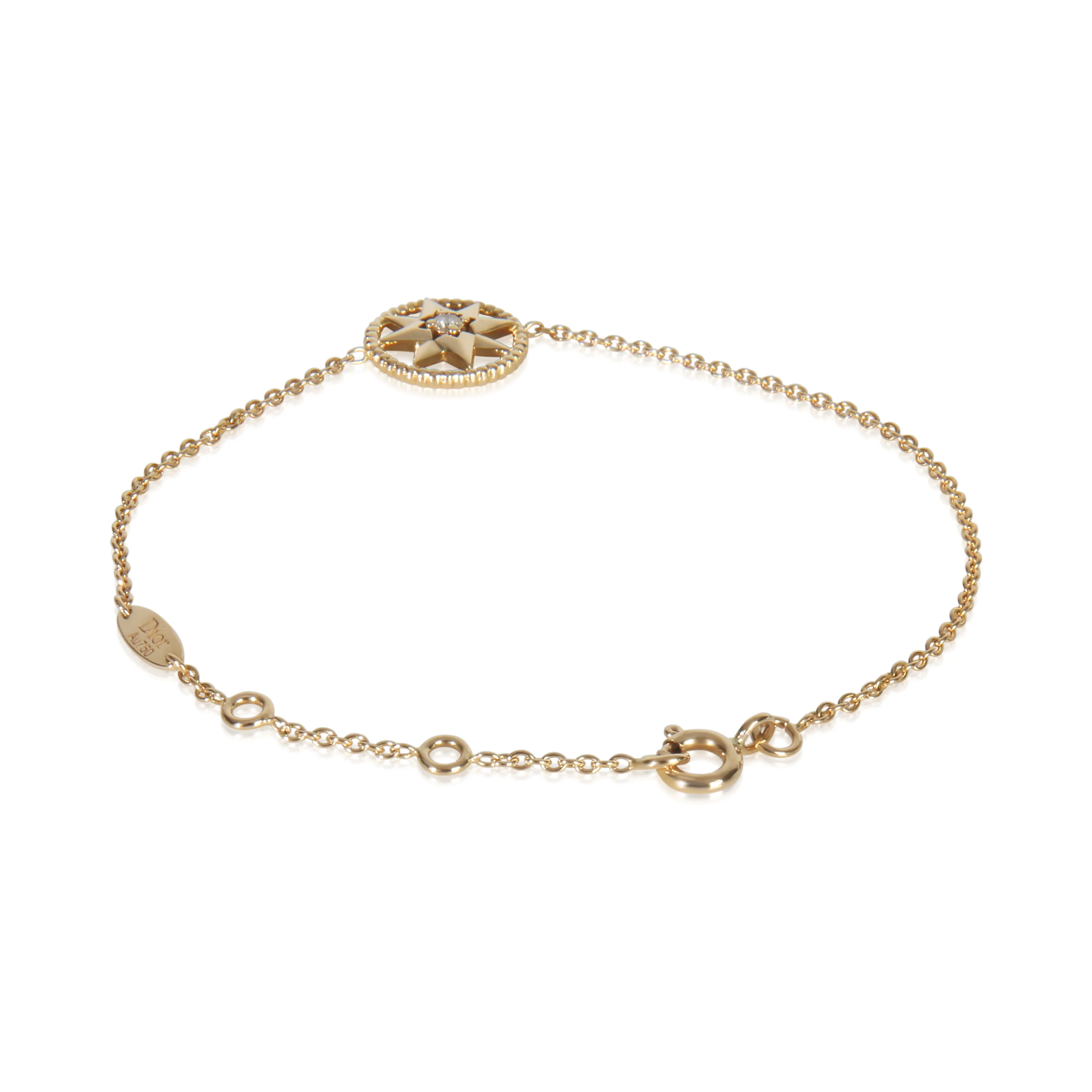 Yellow Gold Mother Of Pearl and Diamond Rose Des Vents Bracelet - Image 3