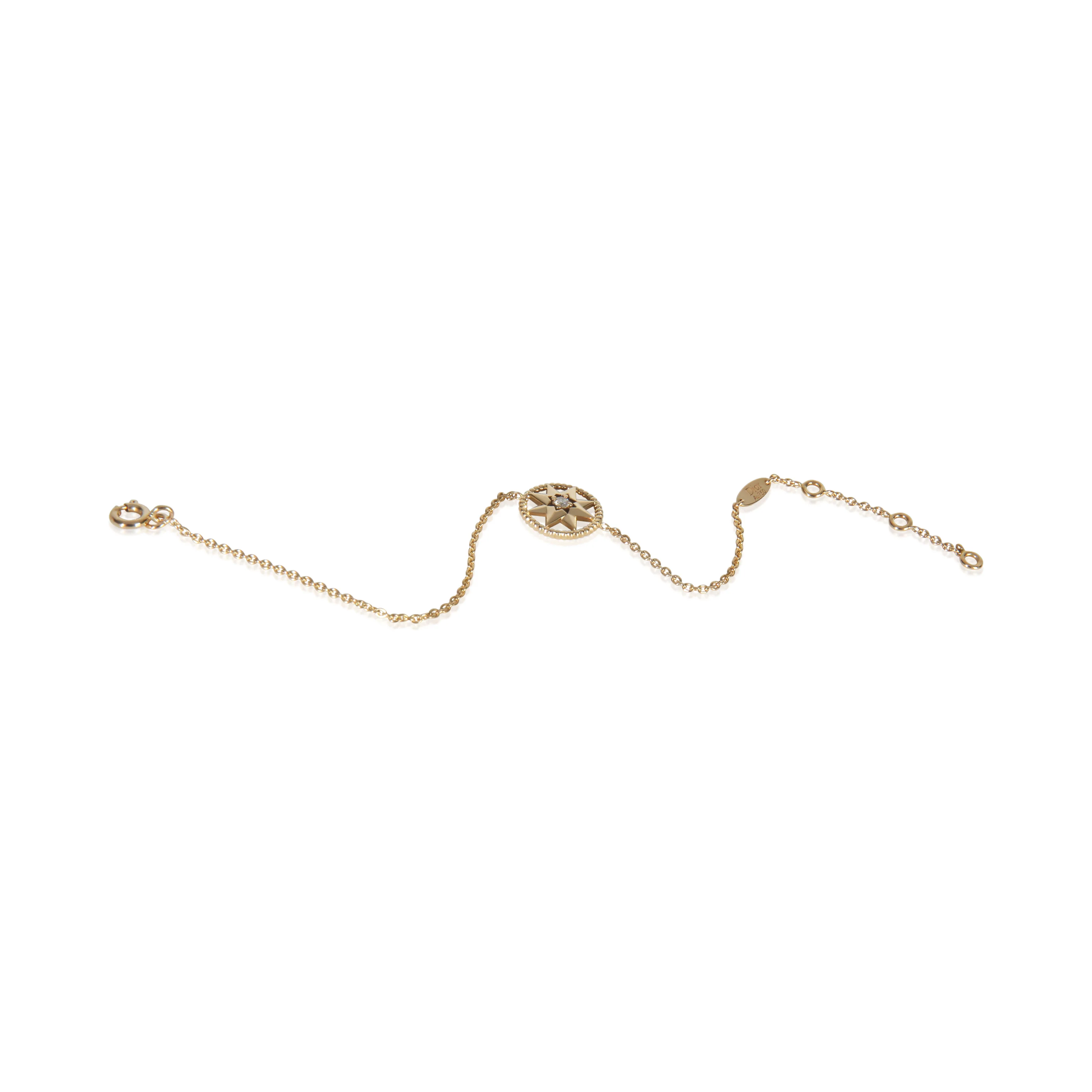 Yellow Gold Mother Of Pearl and Diamond Rose Des Vents Bracelet - Image 4