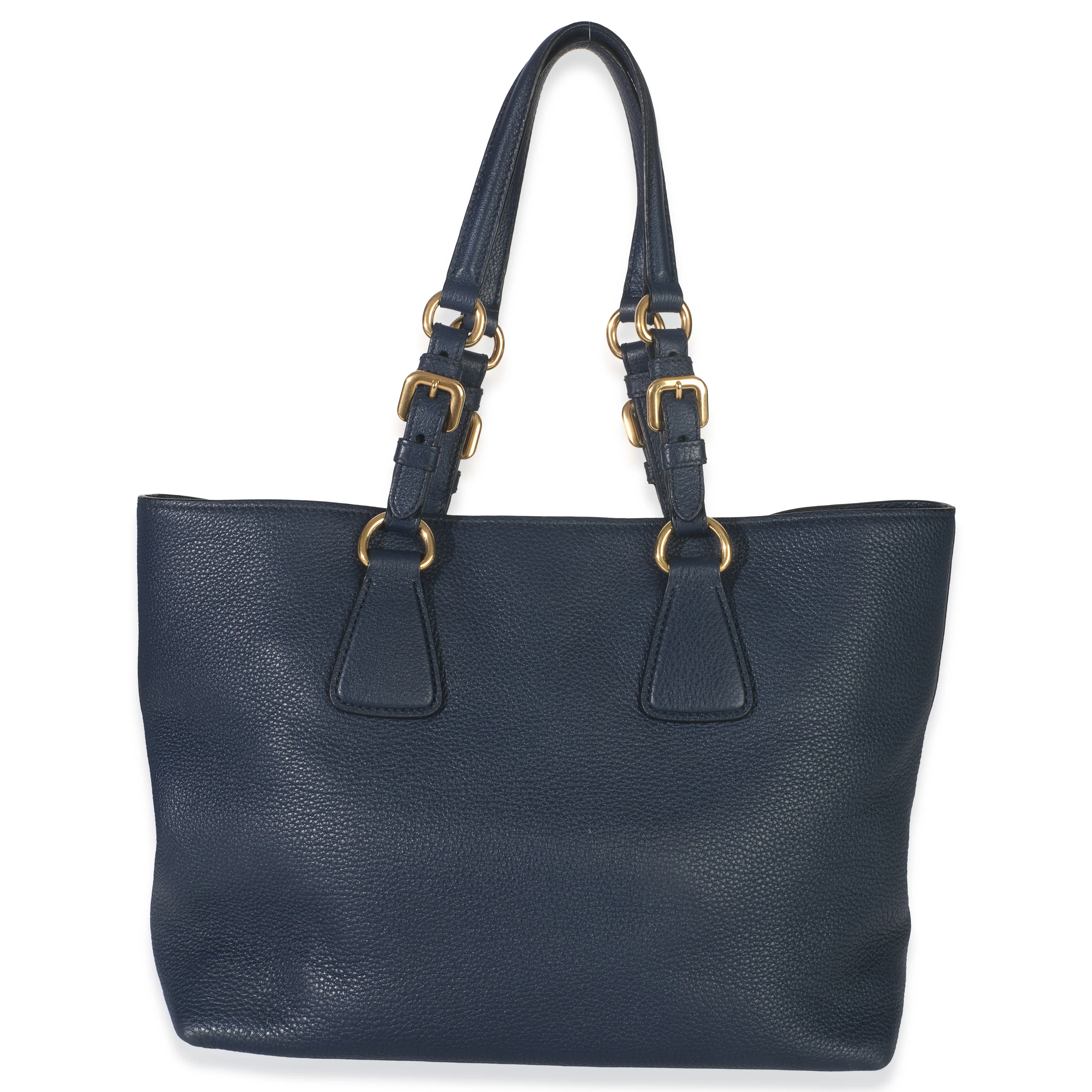 Navy Blue Vitello Daino Phenix Shopper Tote - Image 4