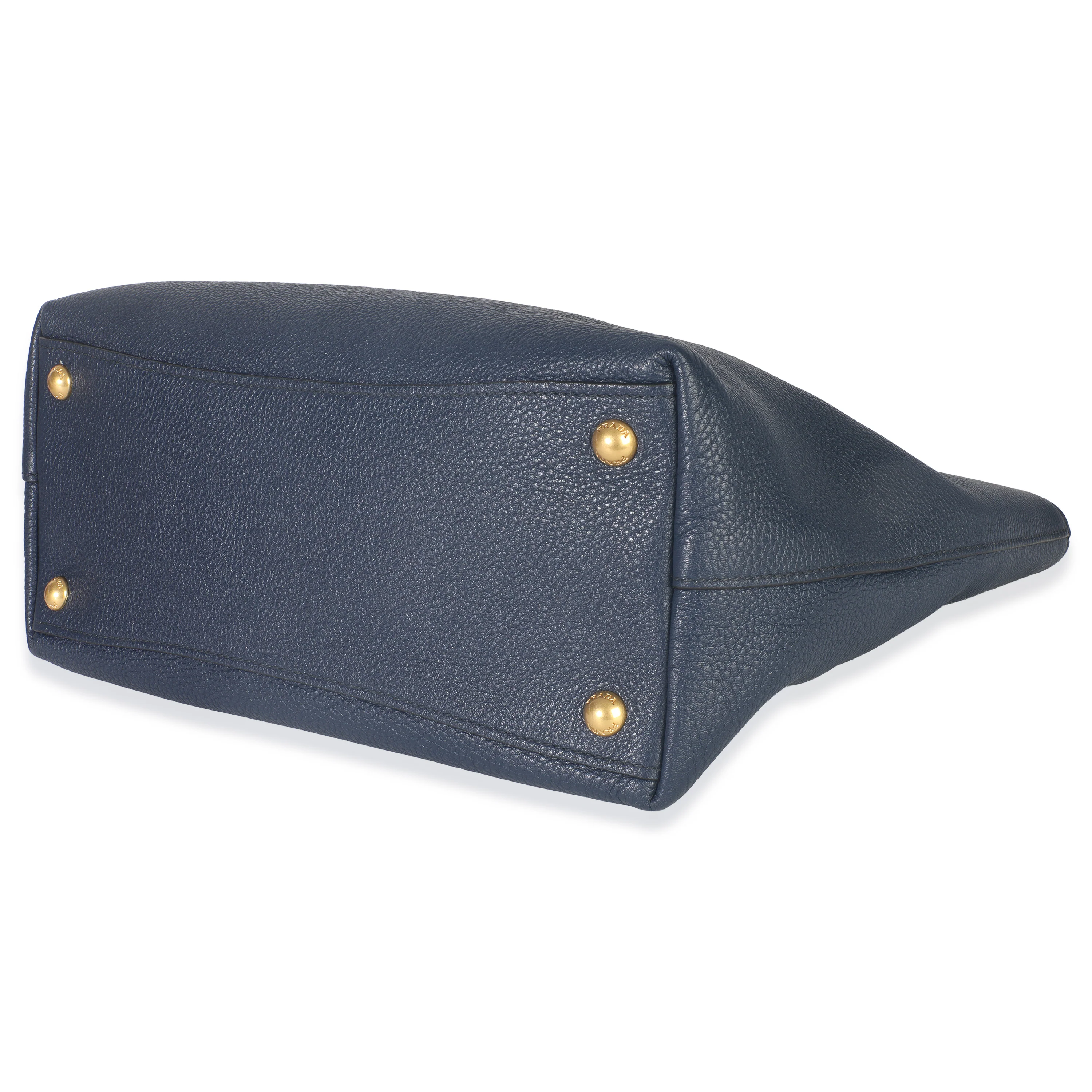 Navy Blue Vitello Daino Phenix Shopper Tote - Image 7
