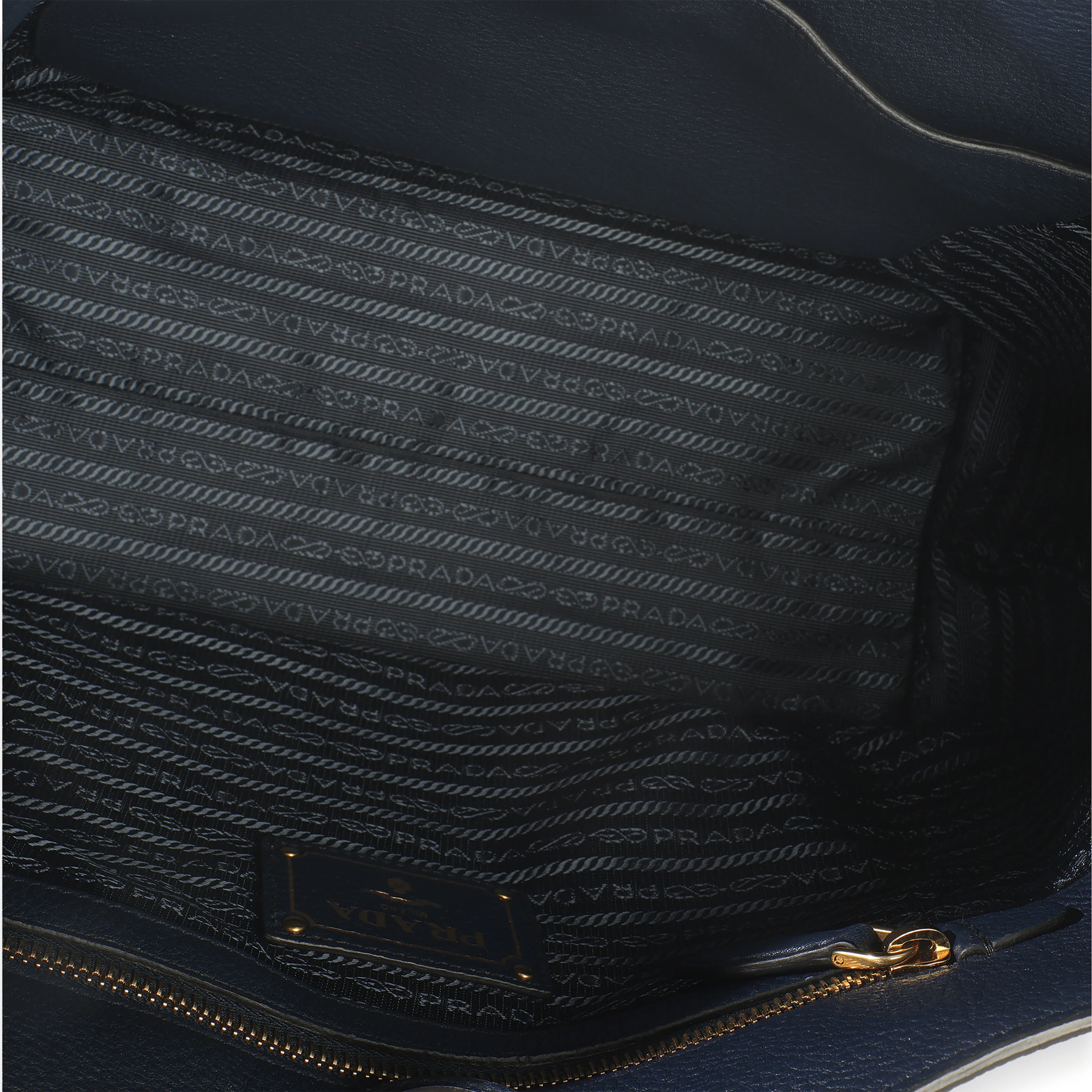 Navy Blue Vitello Daino Phenix Shopper Tote - Image 8