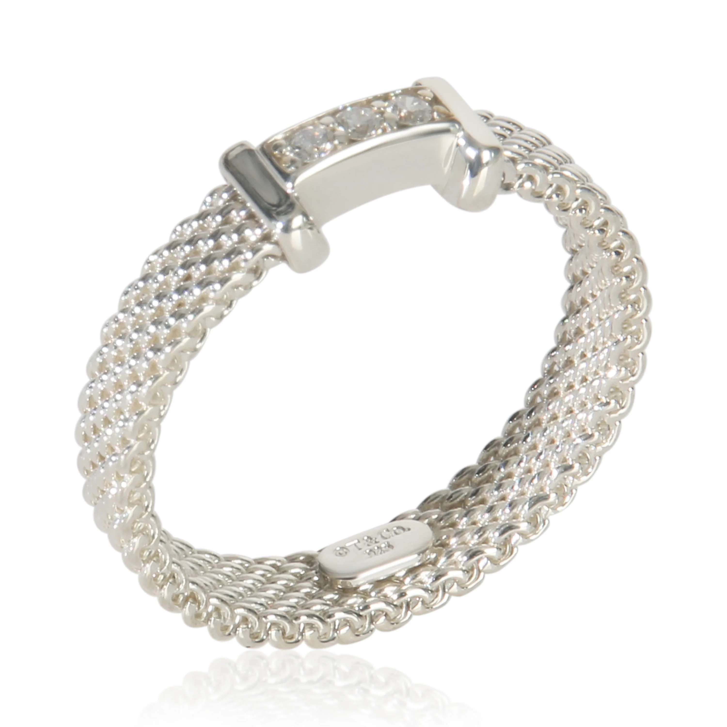 Sterling Silver Diamond Somerset Mesh Ring - Image 5