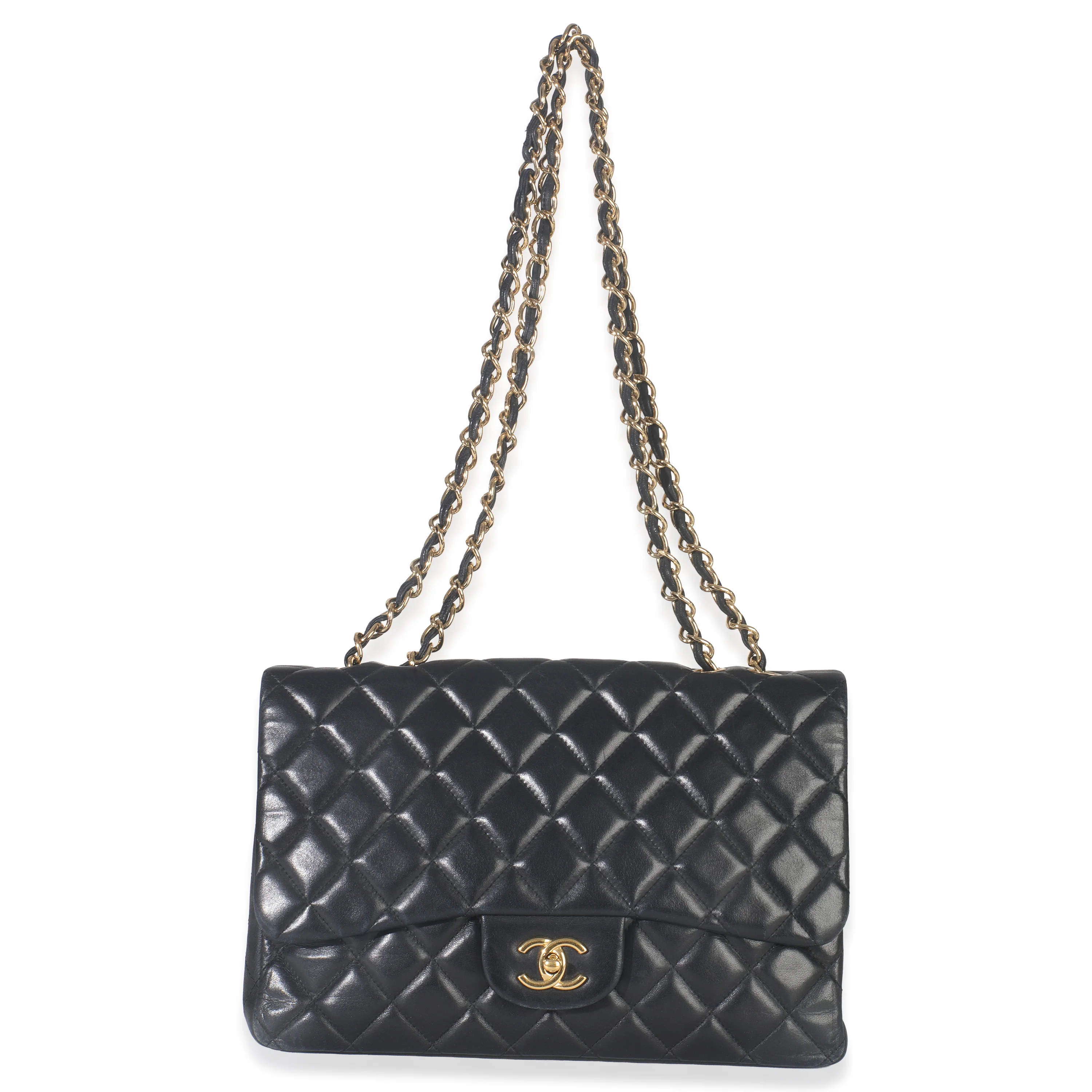 Black Quilted Lambskin Jumbo Single Flap Bag - Image 7