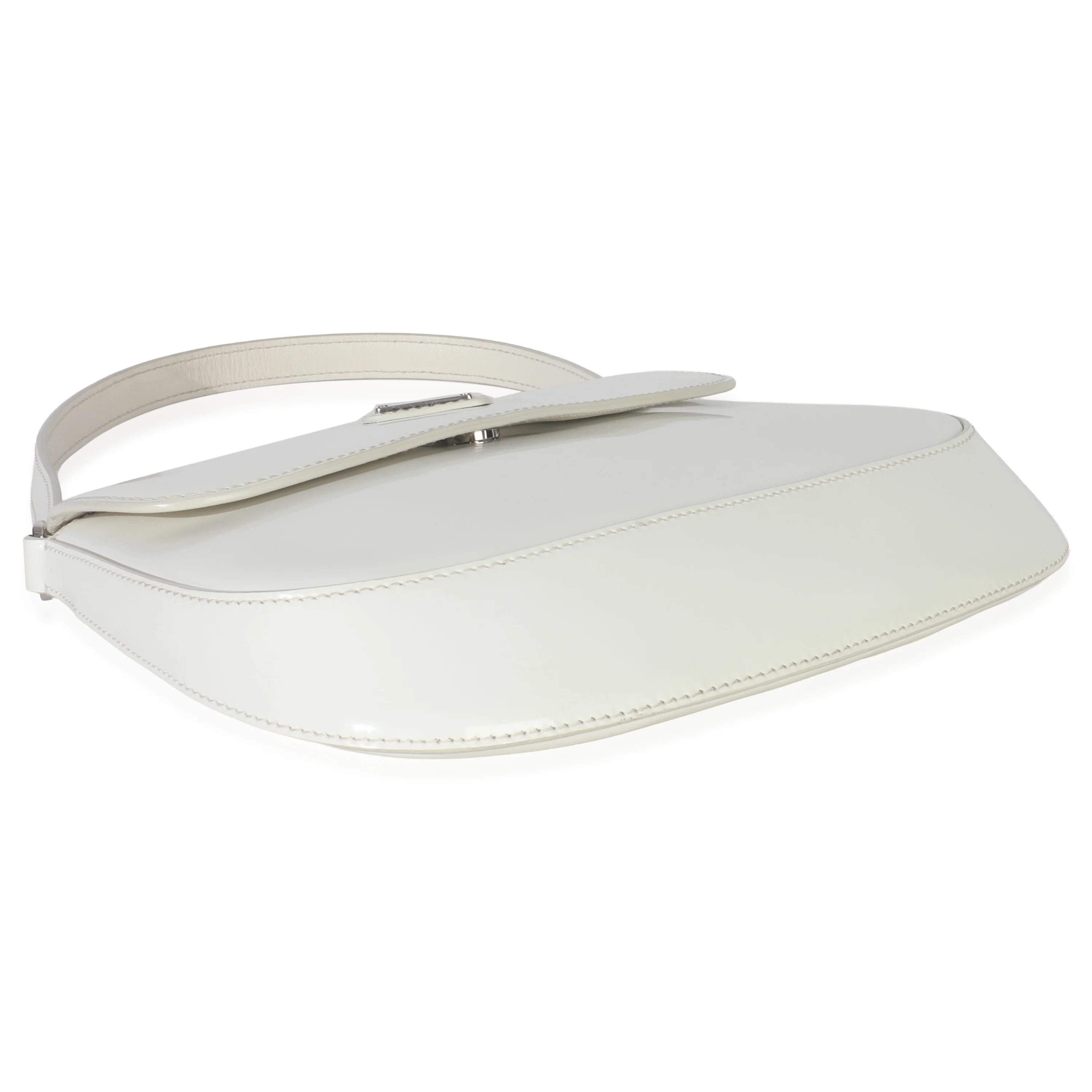 White Brushed Leather Small Cleo - Image 5