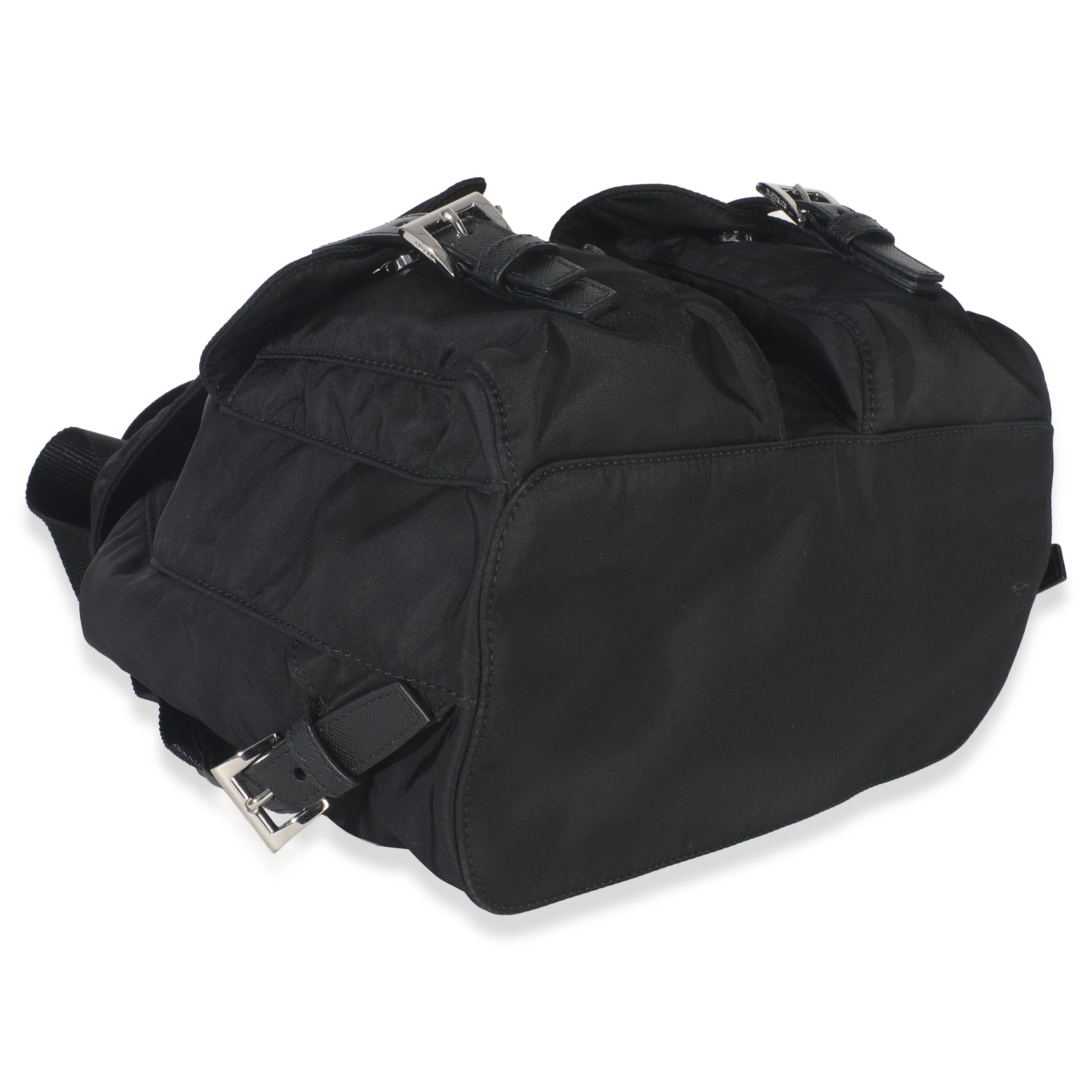 Black Re-Nylon Small Drawstring Backpack - Image 6