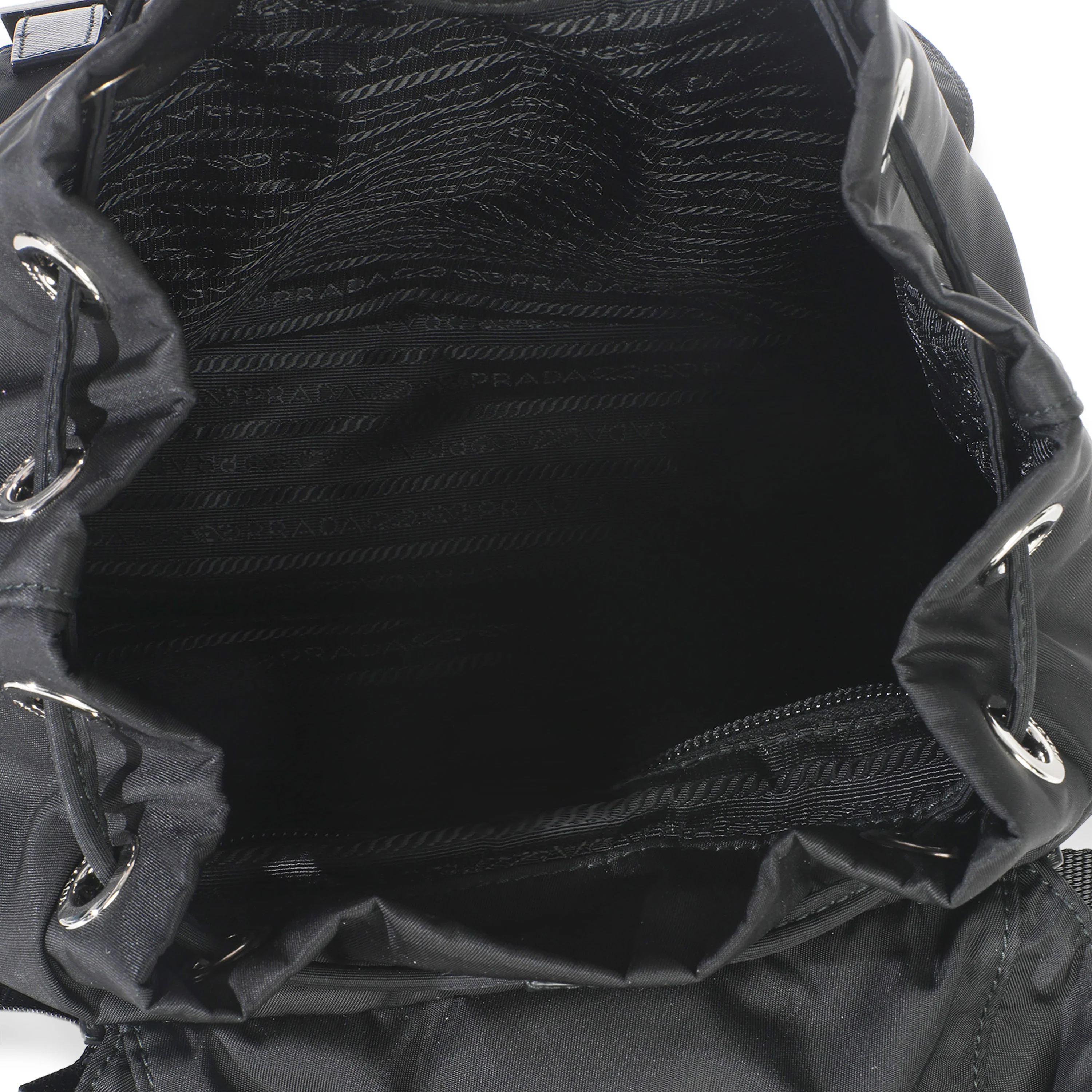 Black Re-Nylon Small Drawstring Backpack - Image 8