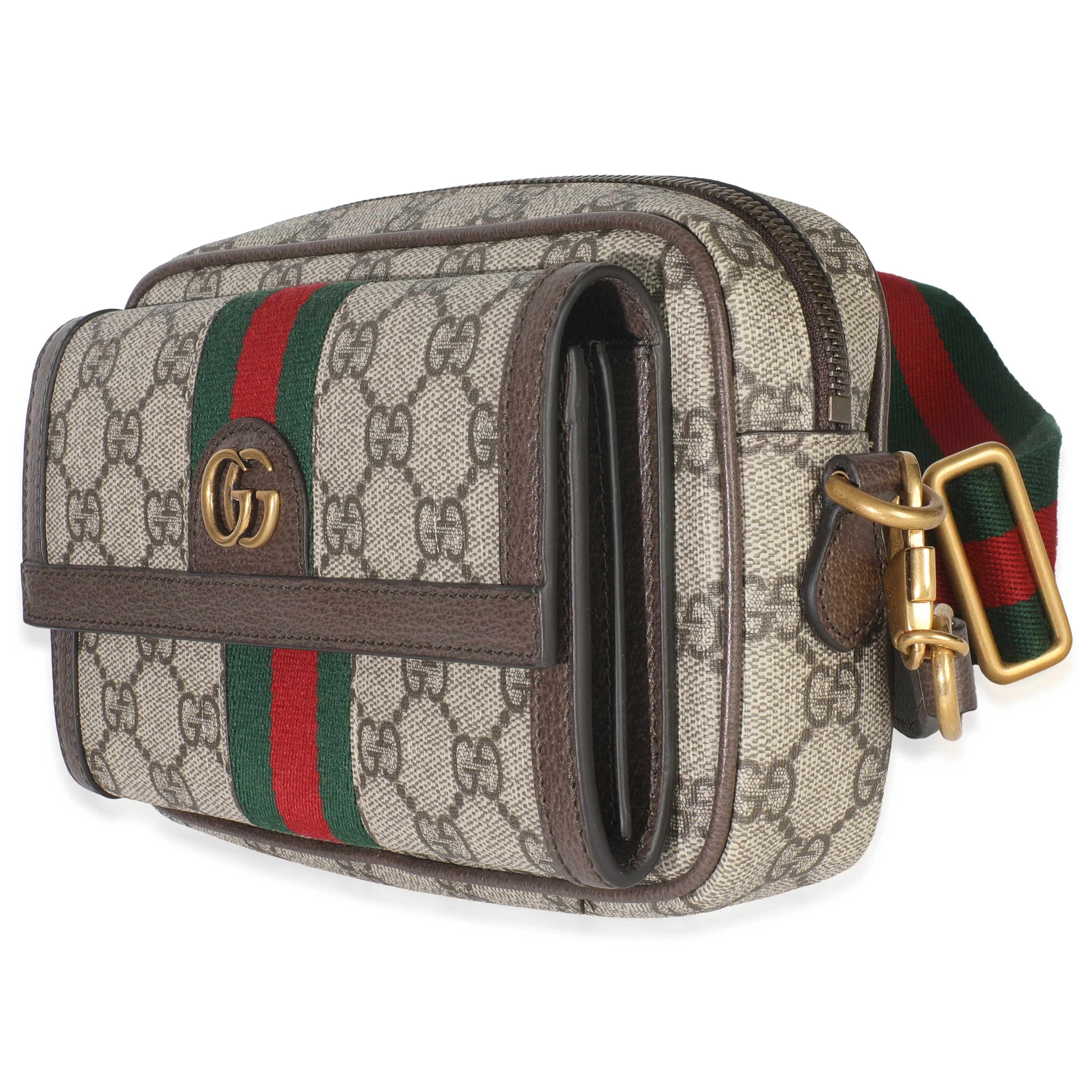 Beige GG Supreme Canvas Ophidia Mini Front Pocket Crossbody Bag - Image 2