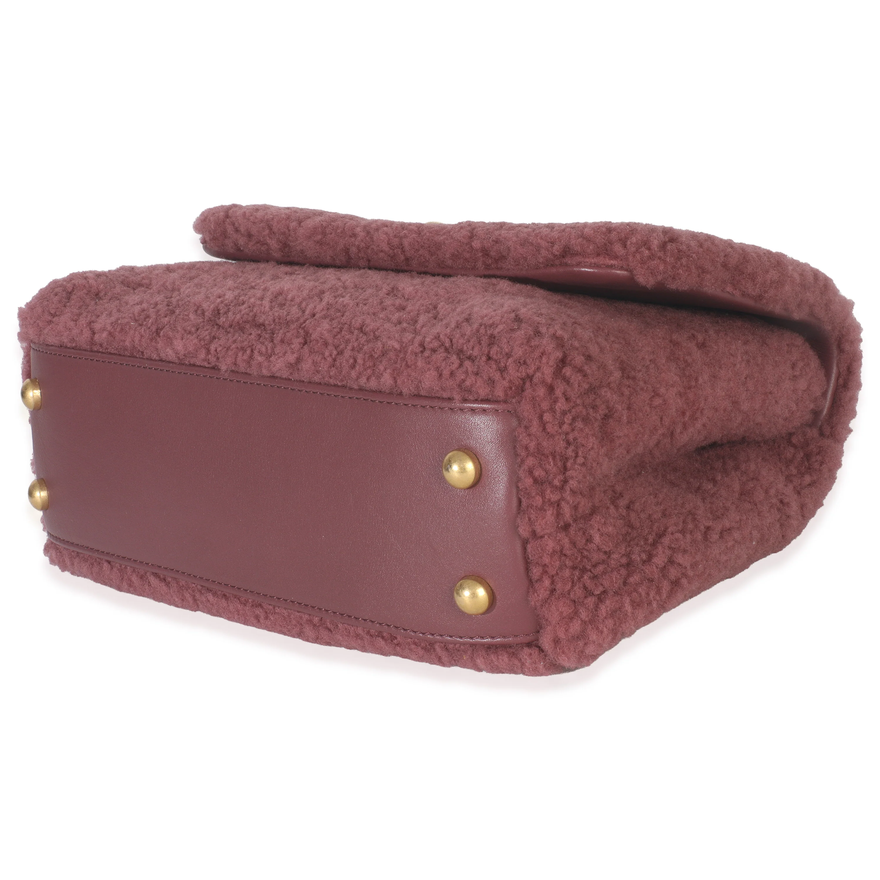Pink Shearling Small Coco Top Handle Bag - Image 6
