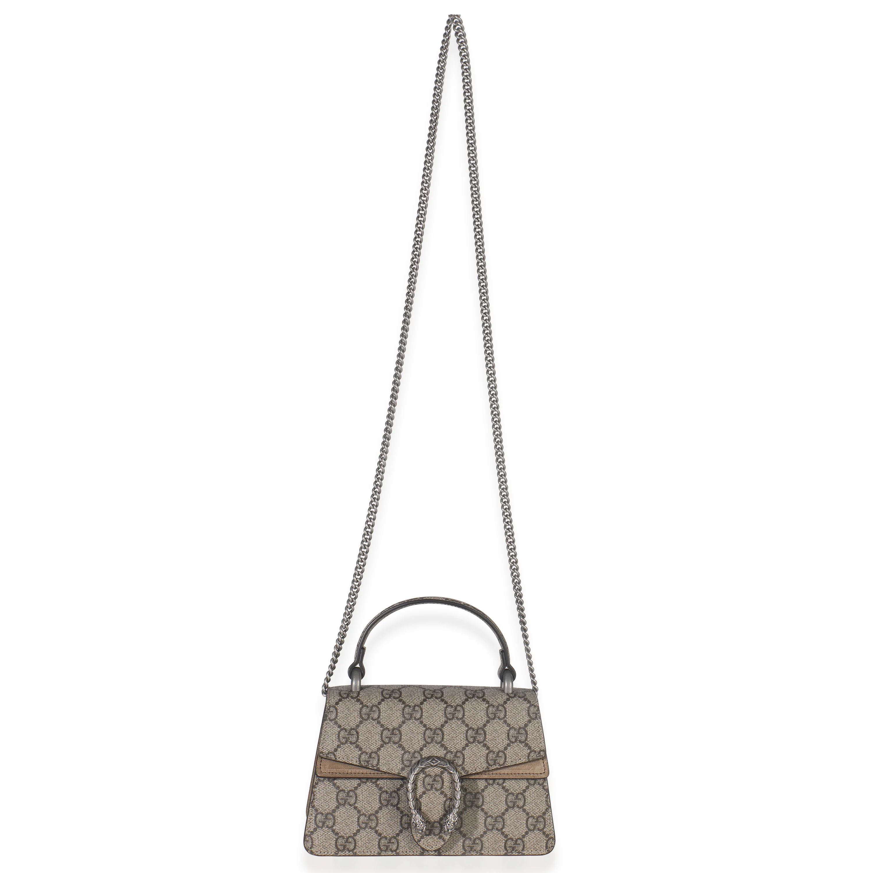 Beige GG Supreme Canvas Mini Dionysus Top Handle Bag - Image 8