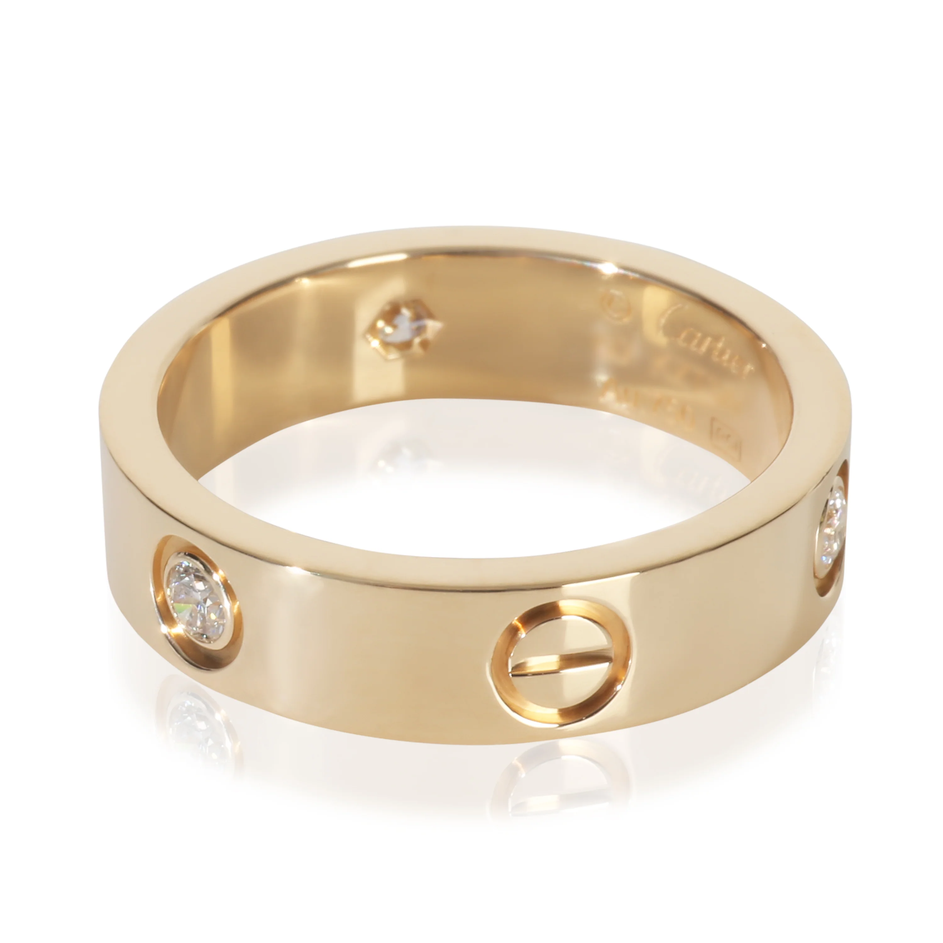 Yellow Gold Diamond Love Ring - Image 2