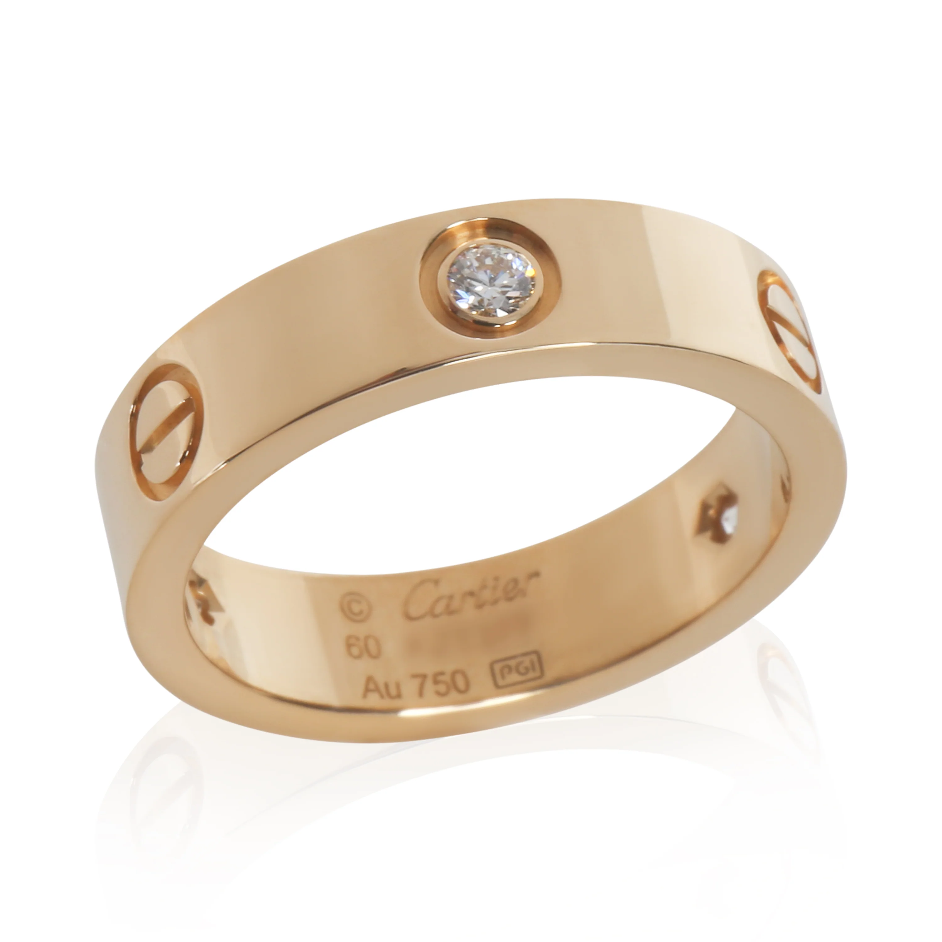 Yellow Gold Diamond Love Ring - Image 7