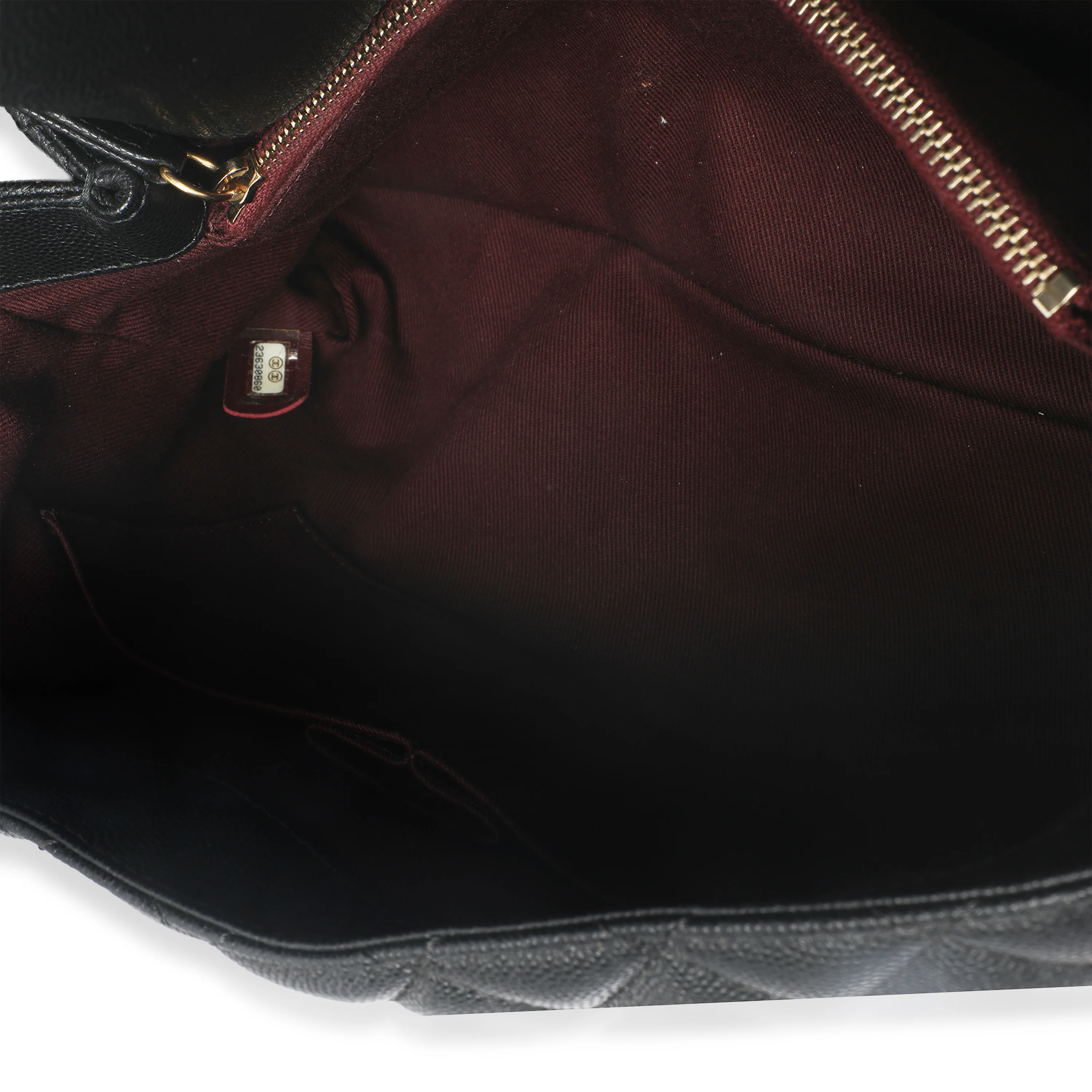 Black Quilted Caviar Medium Top Handle Bag - Image 9