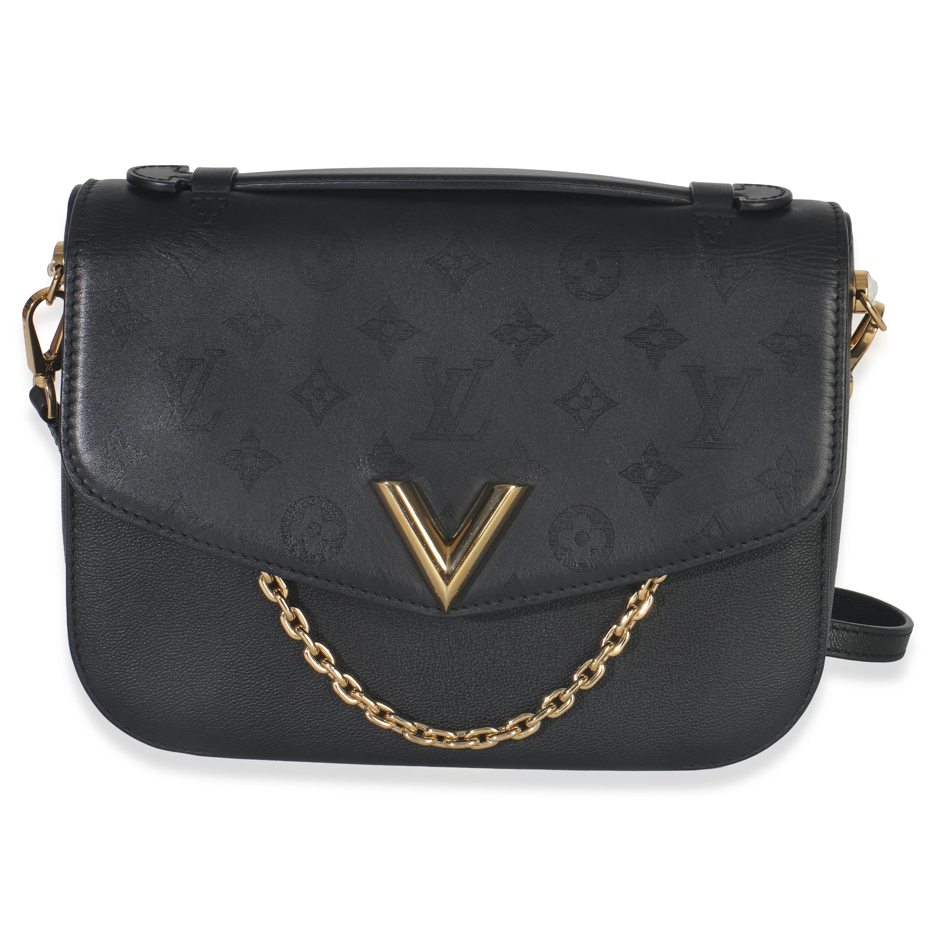 Black Monogram Calfskin Very Messenger Bag