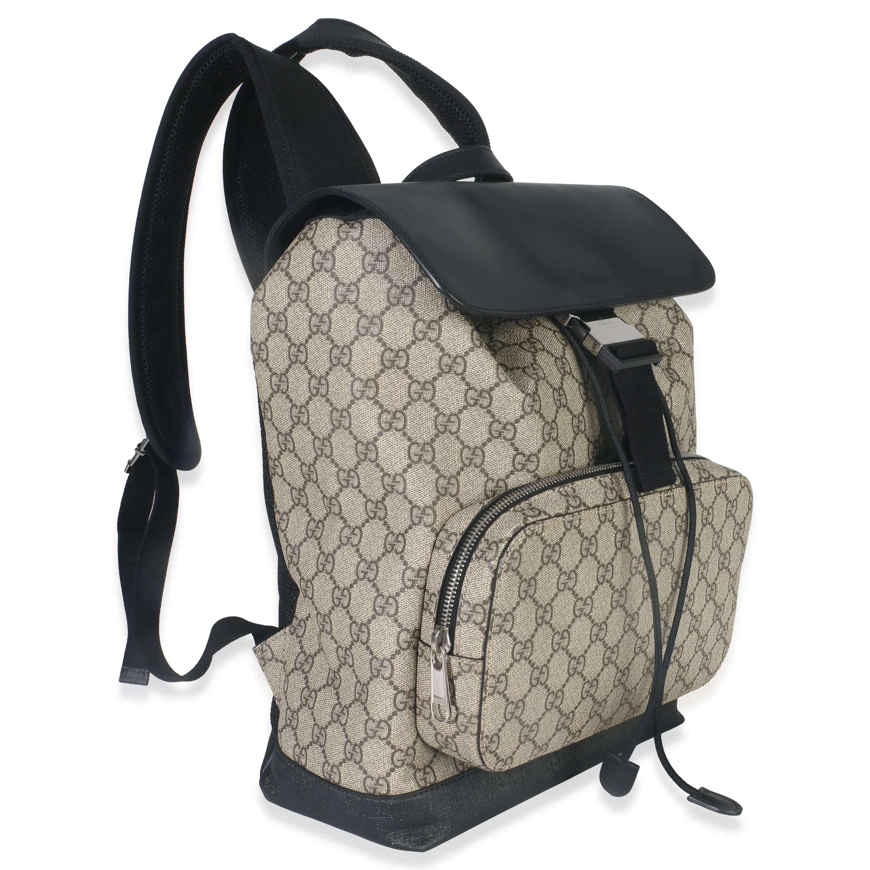 Beige GG Supreme Canvas Drawstring Buckle Backpack - Image 3