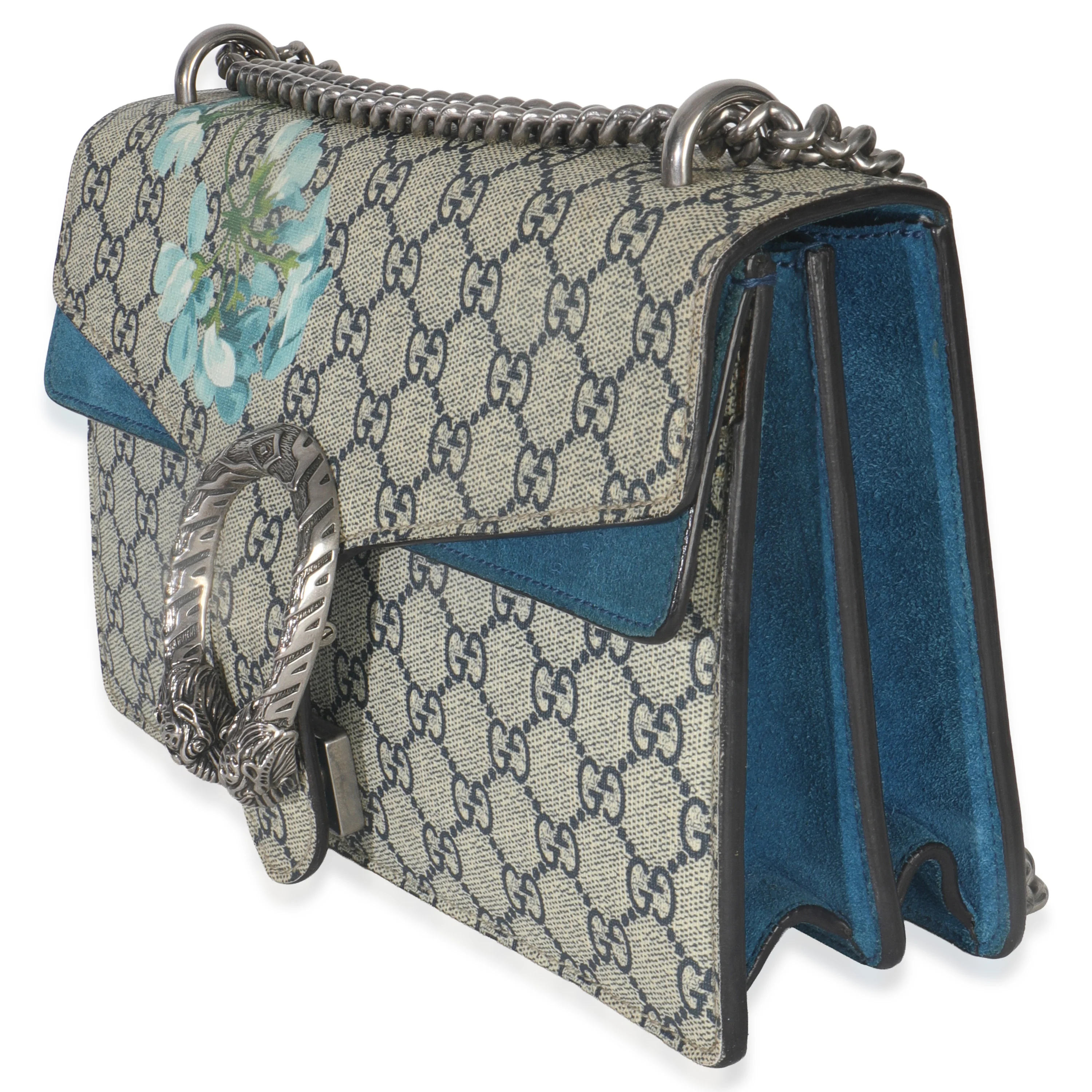 Blue Beige GG Supreme Canvas Blooms Small Dionysus Bag - Image 2