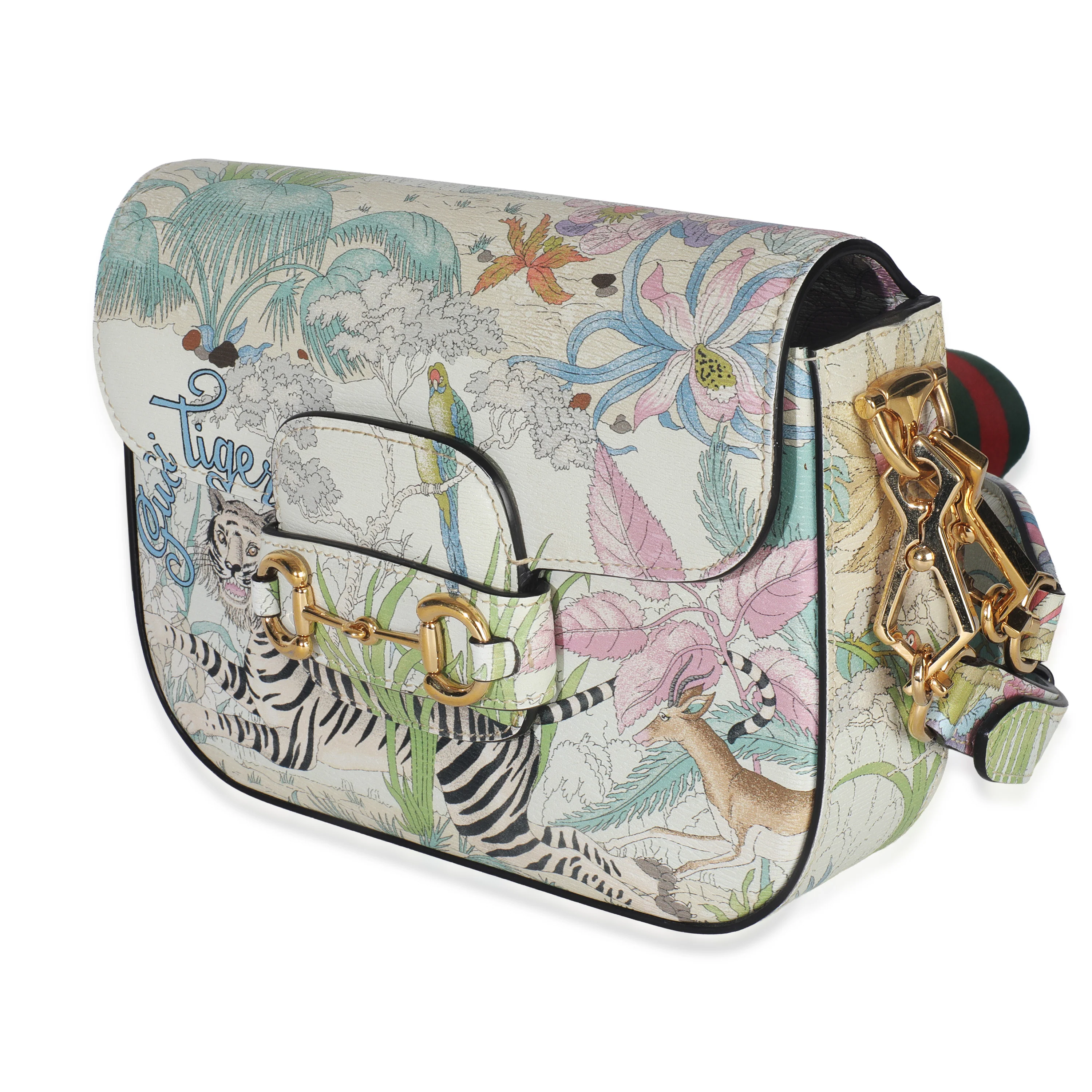 Multicolor New Shanghai Tiger Savanah Web Mini Horsebit 1955 Shoulder Bag - Image 2