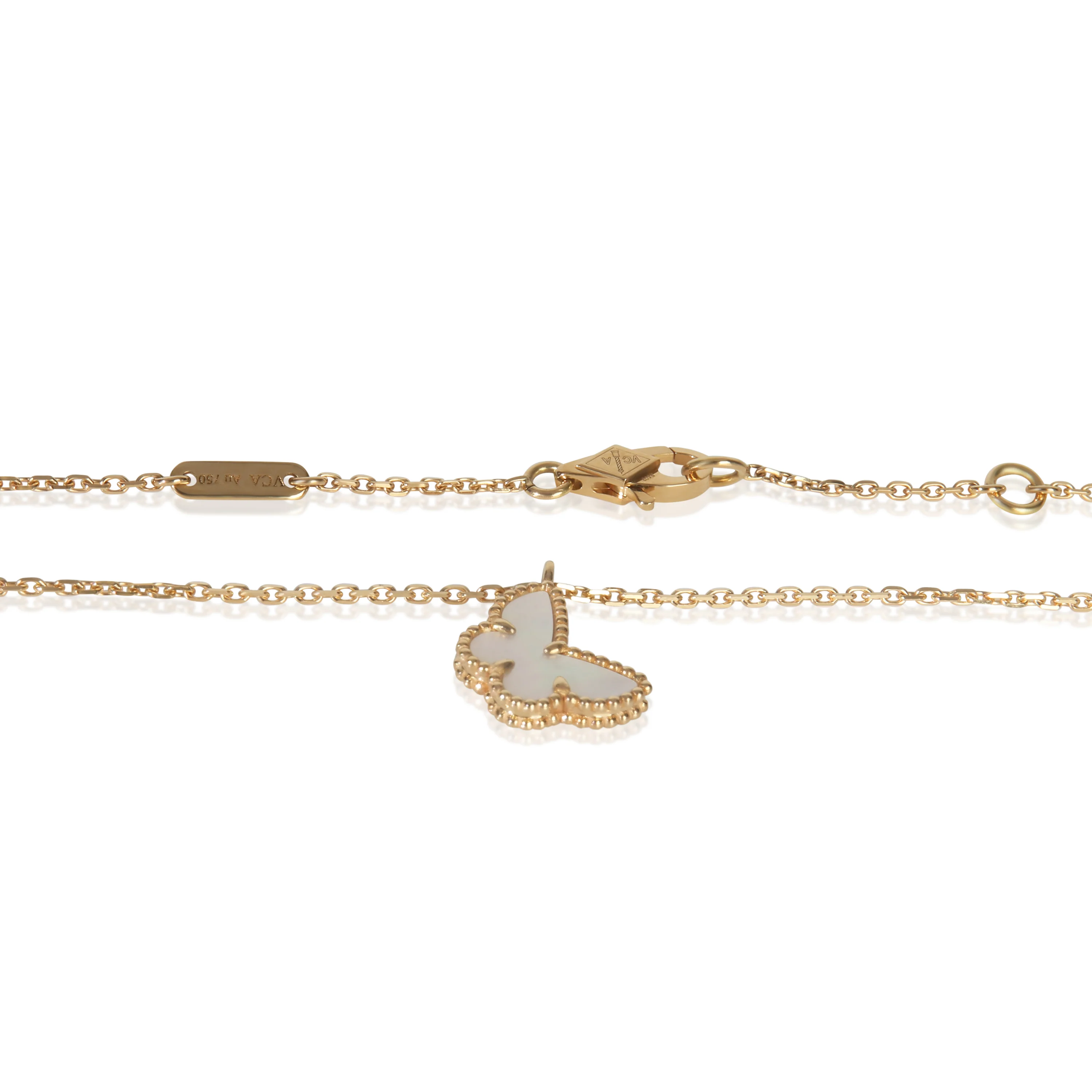 Yellow Gold Mother Of Pearl Sweet Butterflies Pendant - Image 2