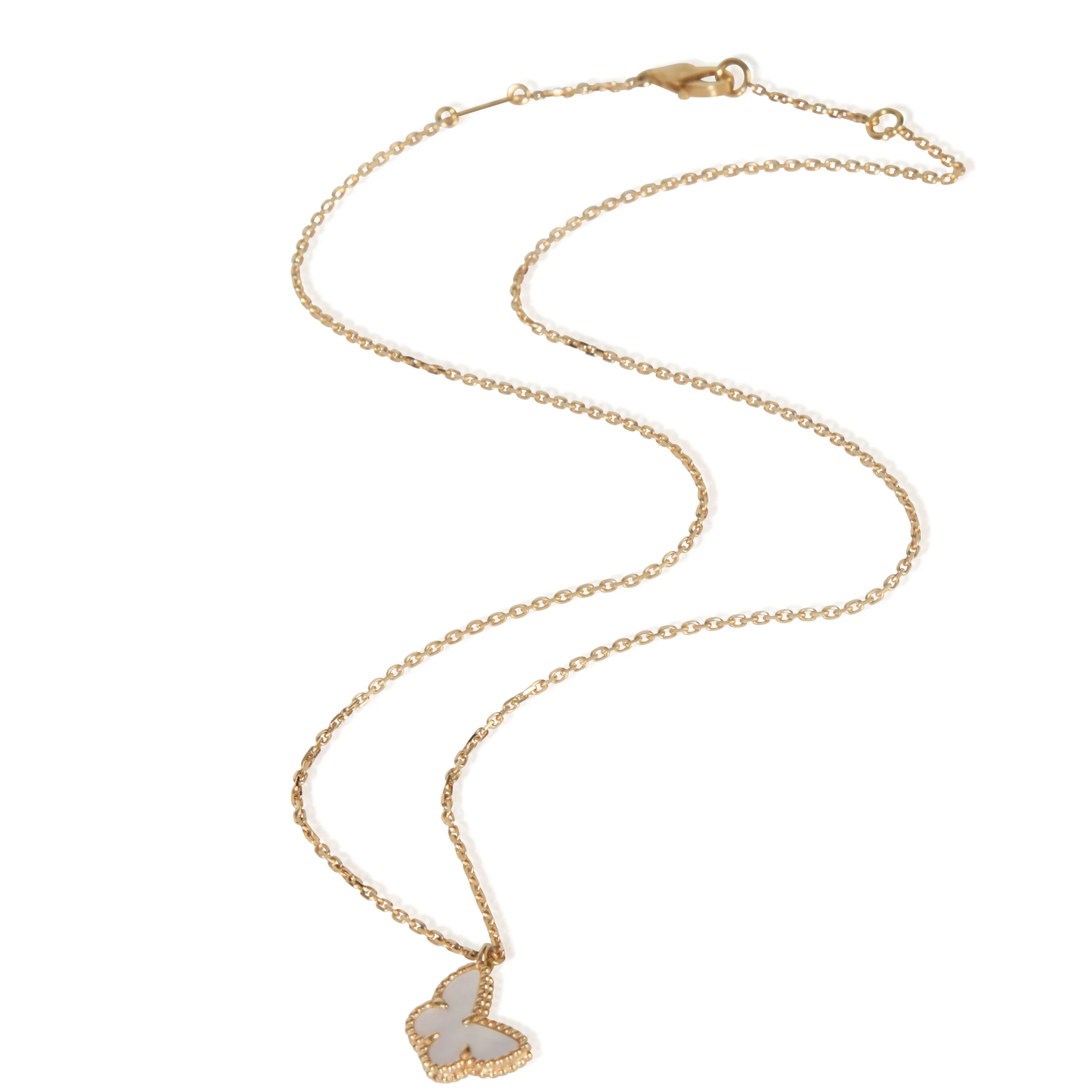 Yellow Gold Mother Of Pearl Sweet Butterflies Pendant - Image 3