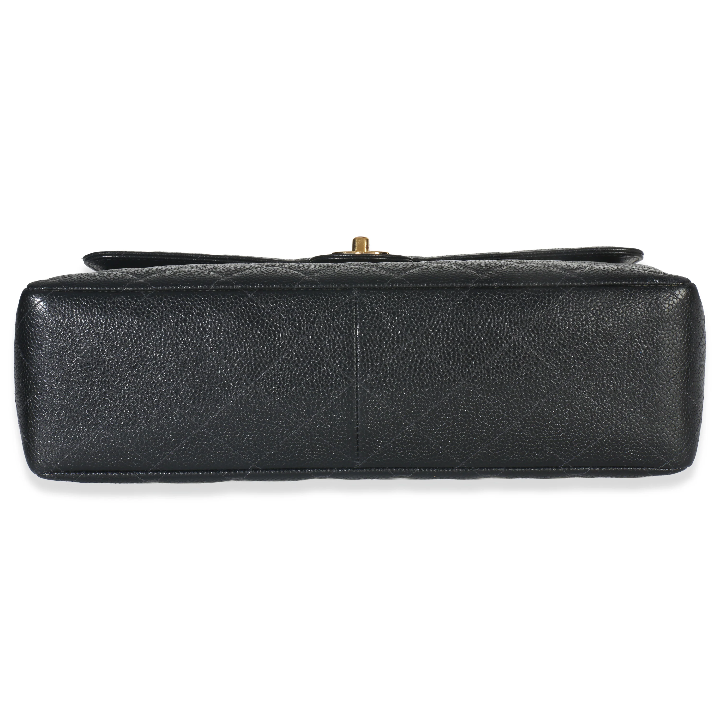 Vintage 24K Black Quilted Caviar Jumbo Single Flap Bag - Image 5
