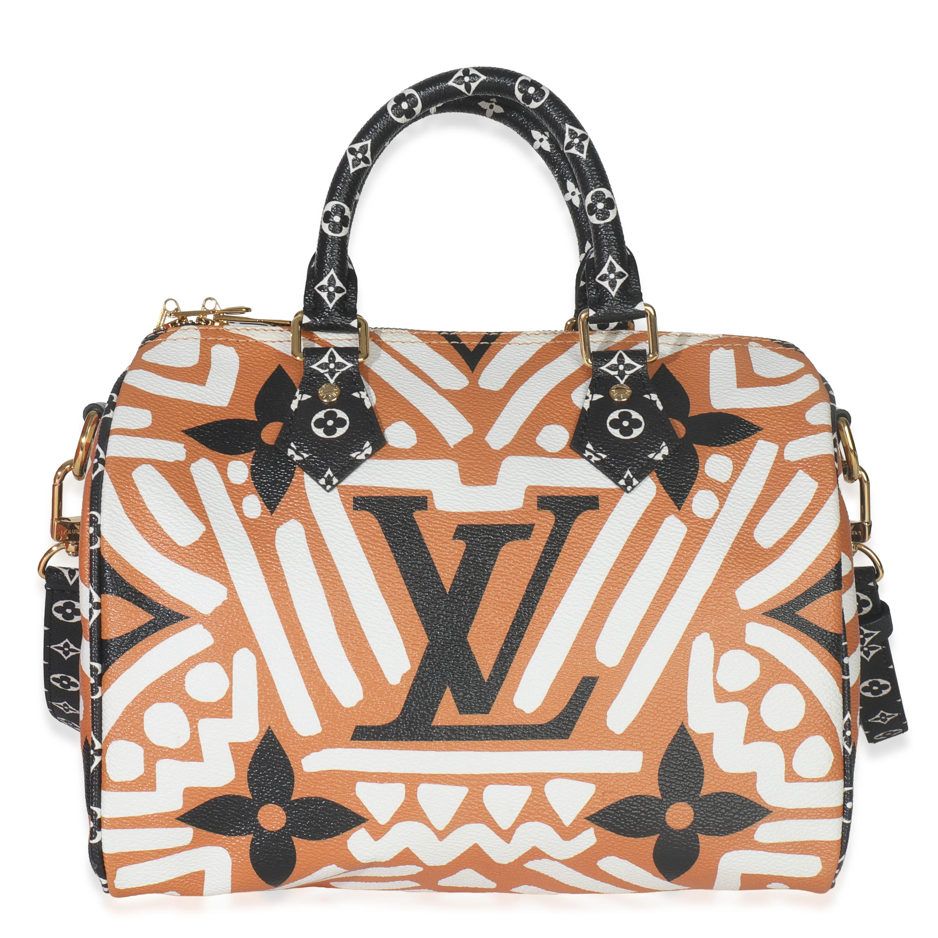 Creme Caramel Monogram Canvas Crafty Speedy Bandouliere 25