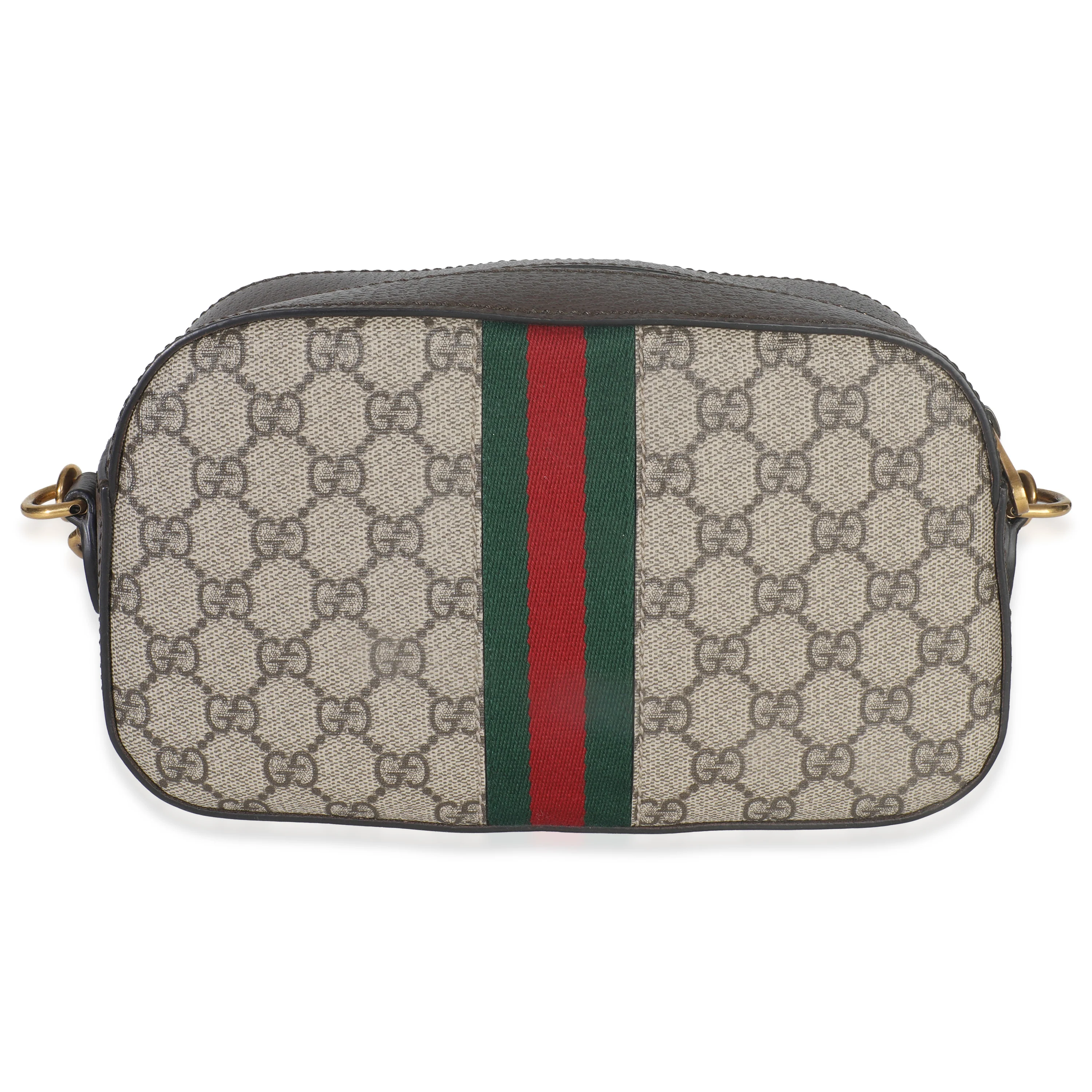 Beige GG Supreme Canvas Dollar Calfskin Web Ophidia Small Crossbody - Image 4