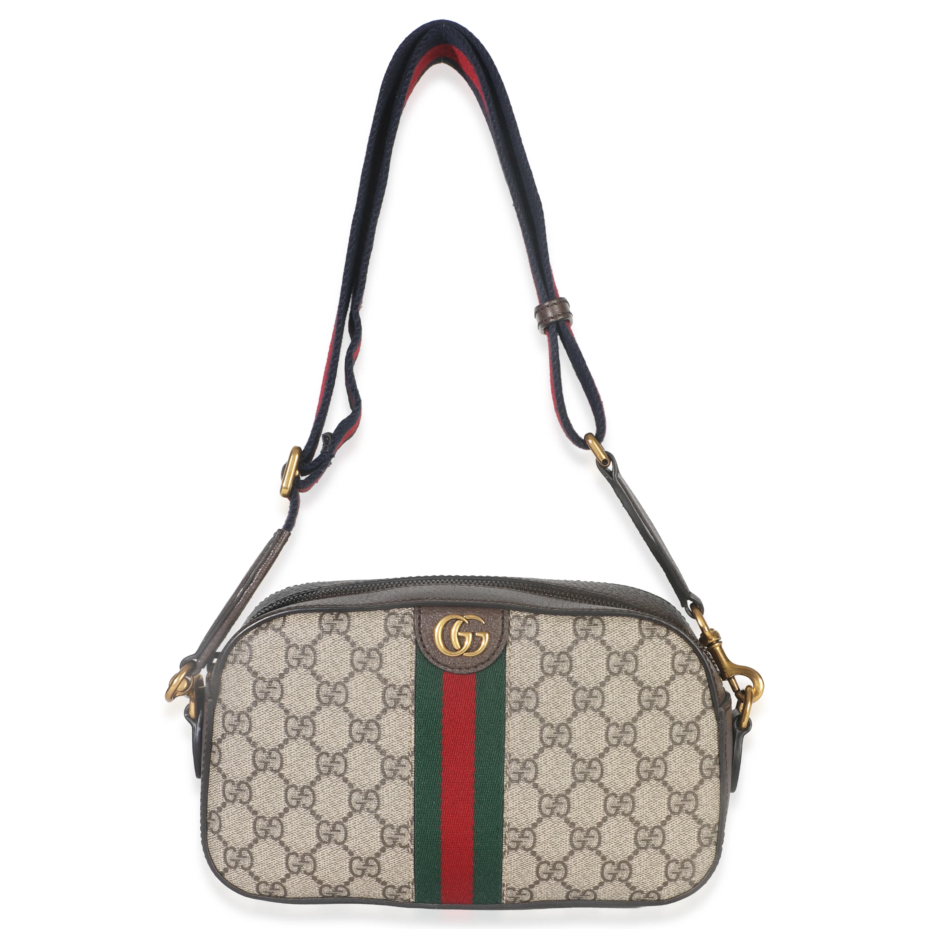 Beige GG Supreme Canvas Dollar Calfskin Web Ophidia Small Crossbody - Image 8