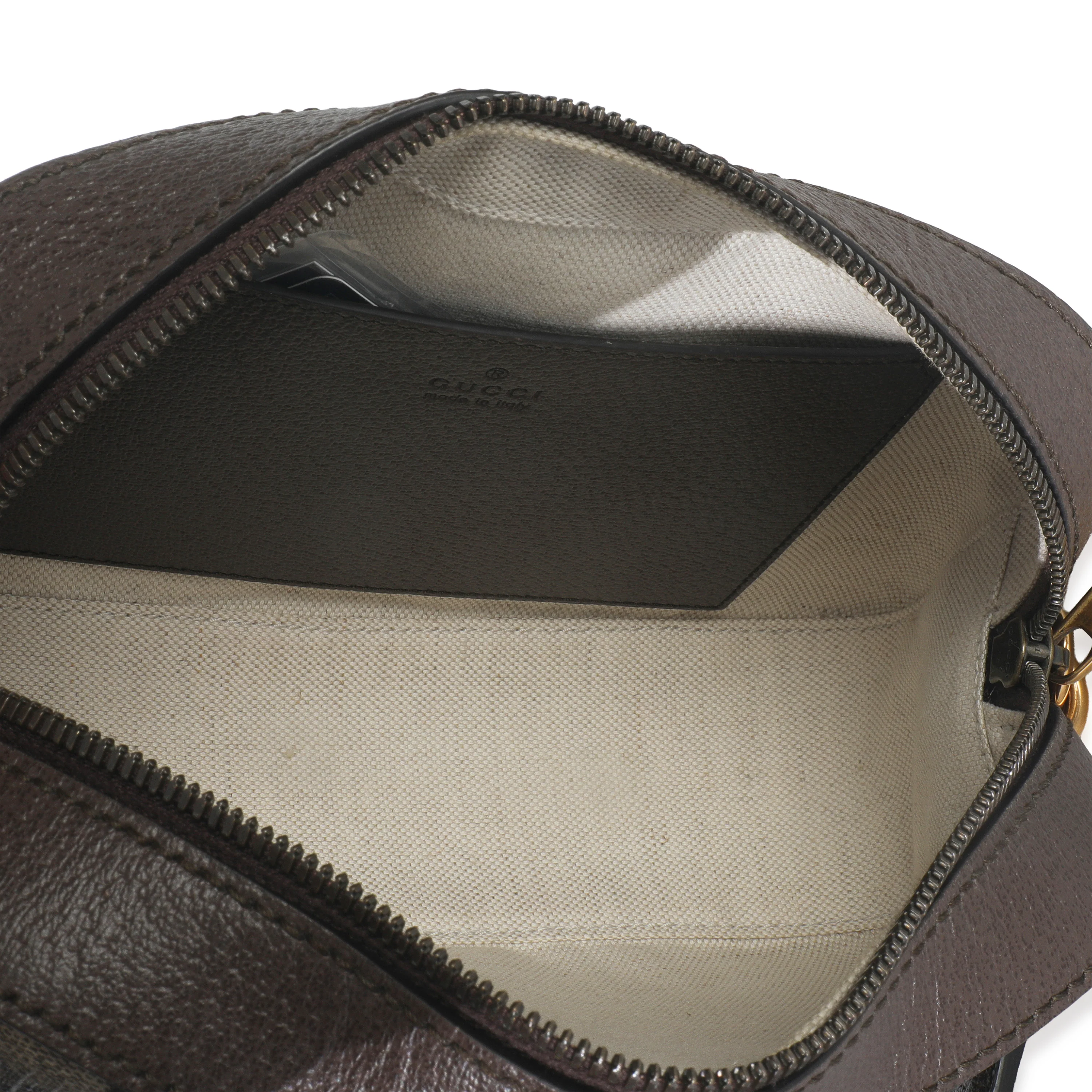 Beige GG Supreme Canvas Dollar Calfskin Web Ophidia Small Crossbody - Image 9