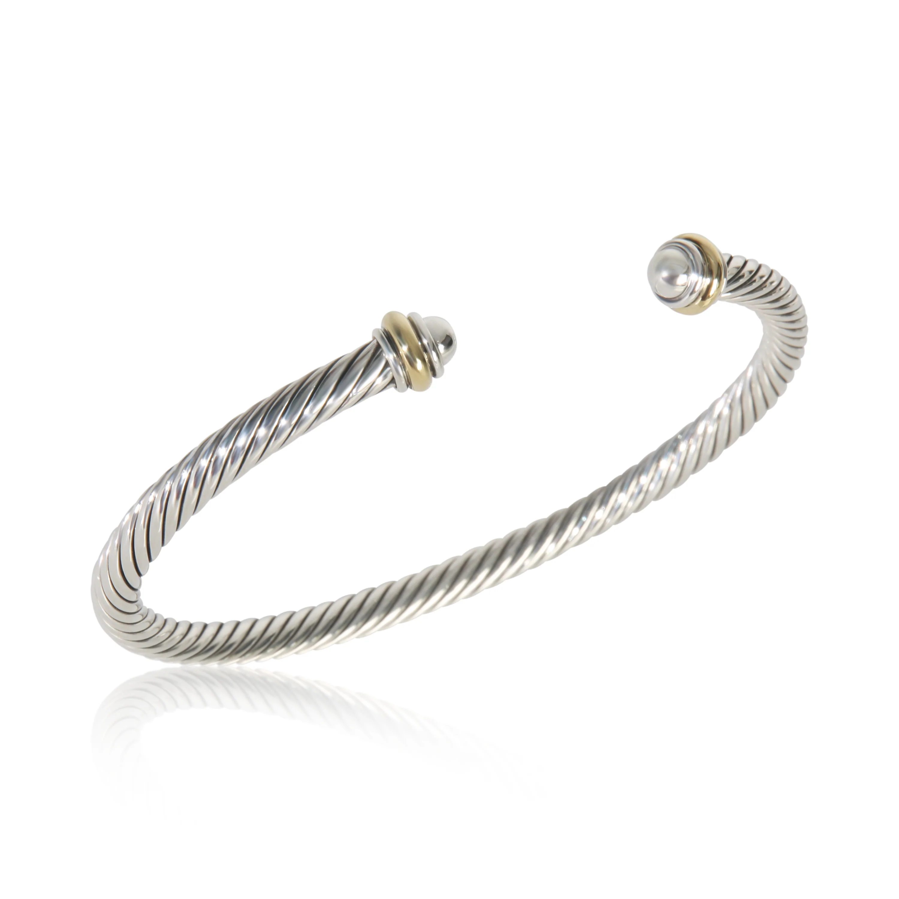 Yellow Gold & Sterling Silver  Cable Classic Bracelet - Image 5