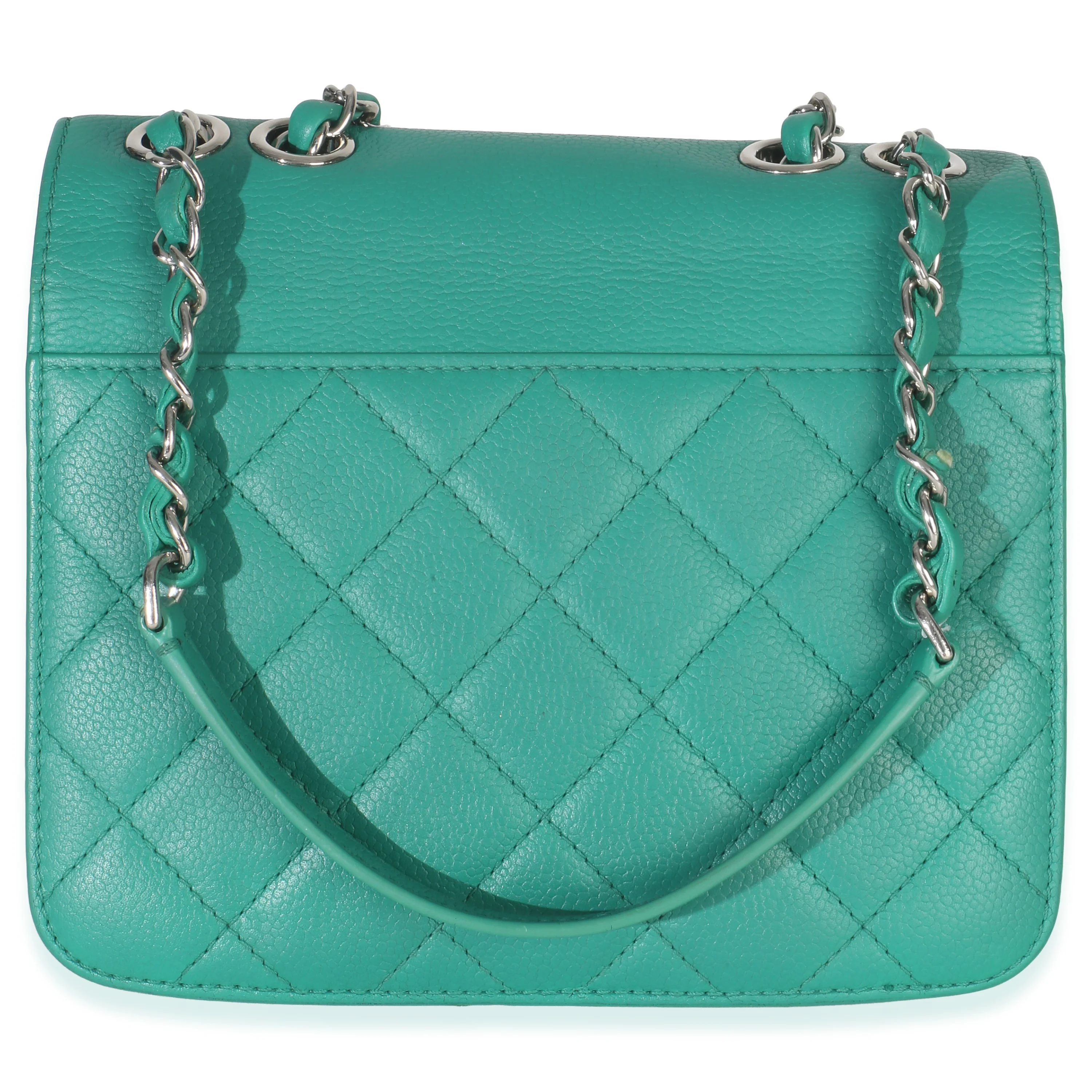 Green Quilted Calfskin Small CC Box Flap Bag - Image 4
