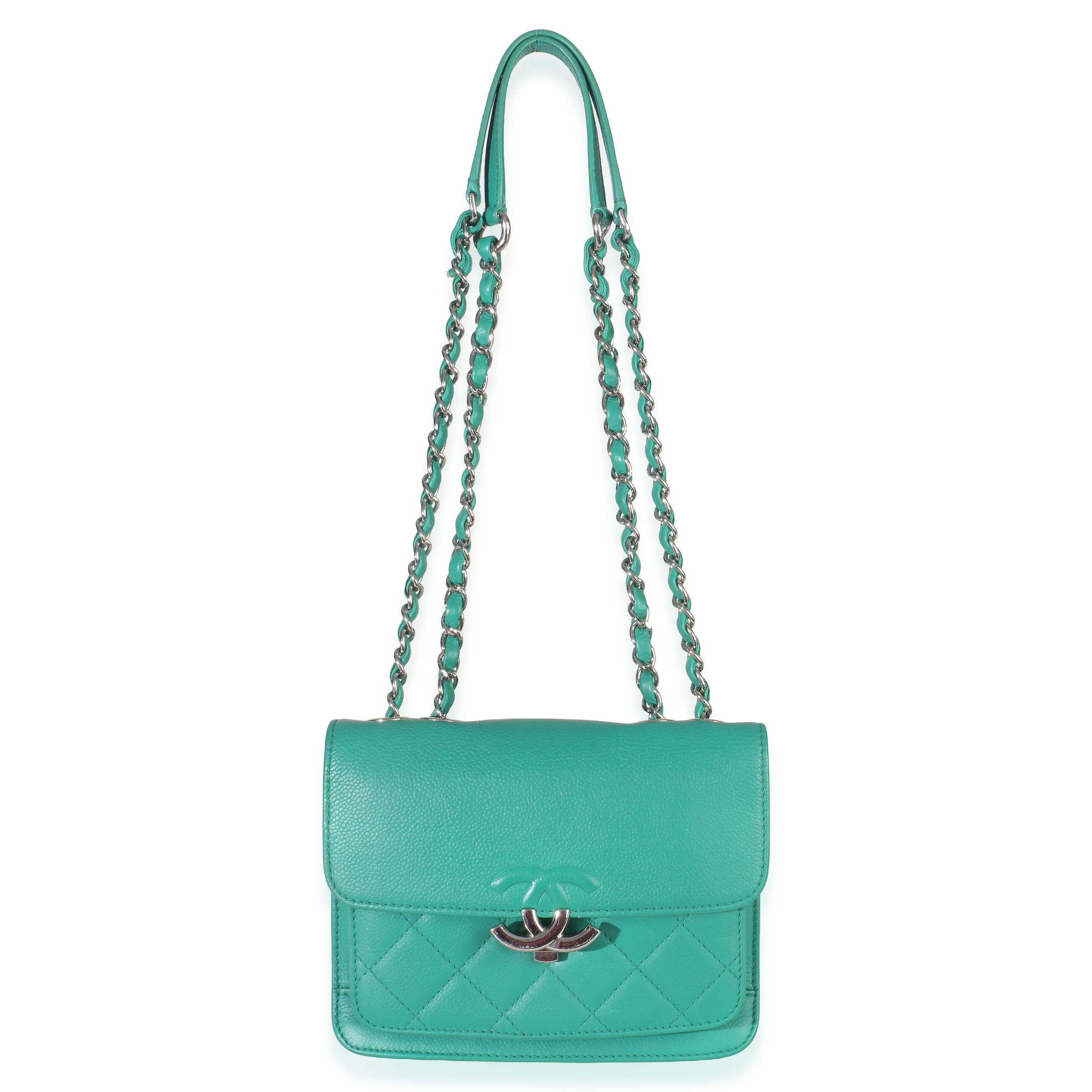 Green Quilted Calfskin Small CC Box Flap Bag - Image 8