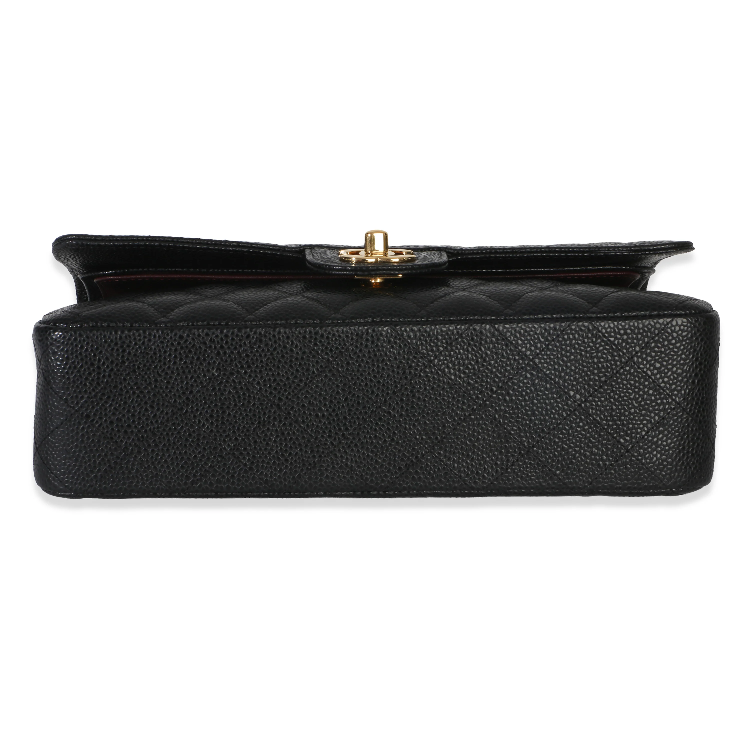 Black Quilted Caviar Medium Classic Double Flap Bag - Image 5