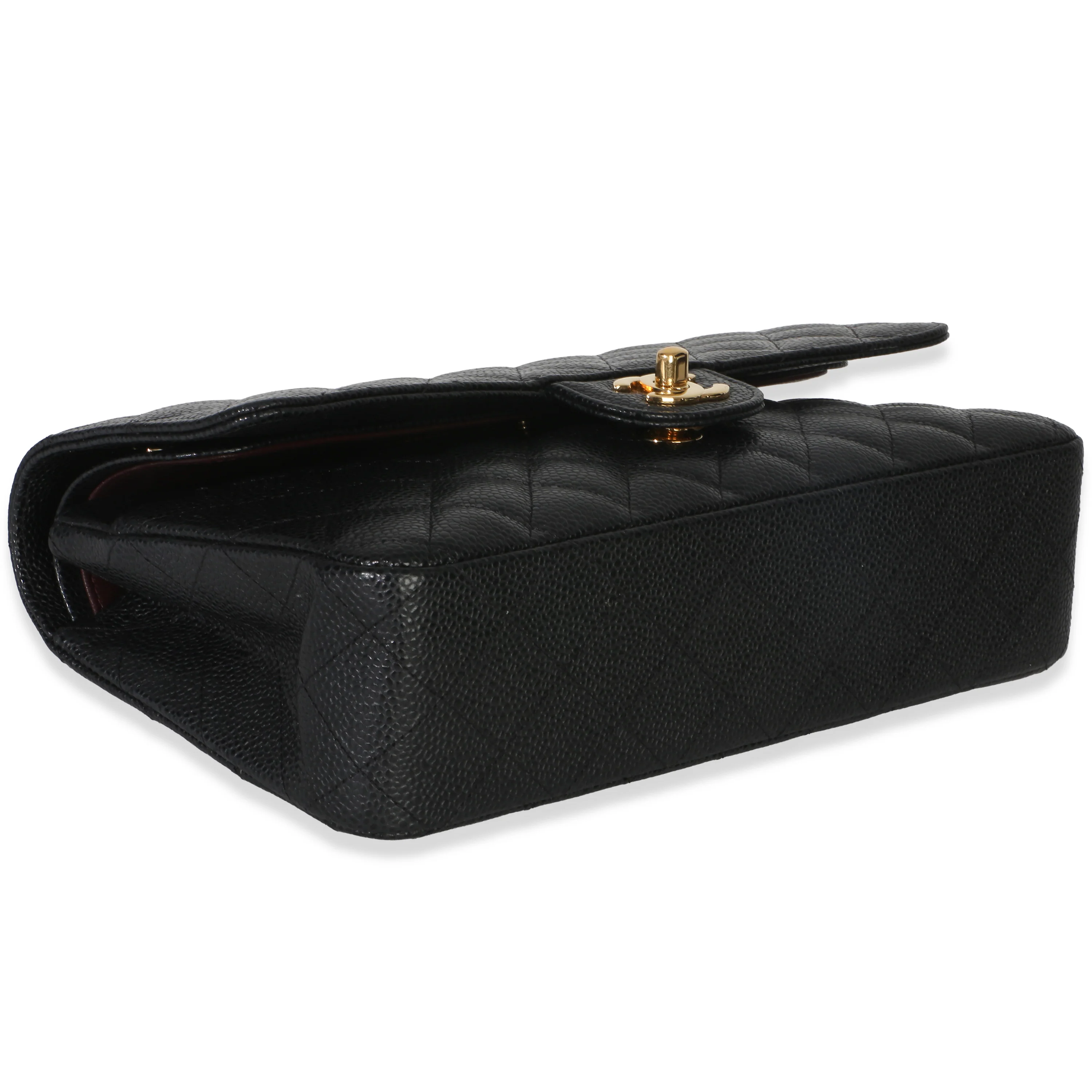 Black Quilted Caviar Medium Classic Double Flap Bag - Image 6