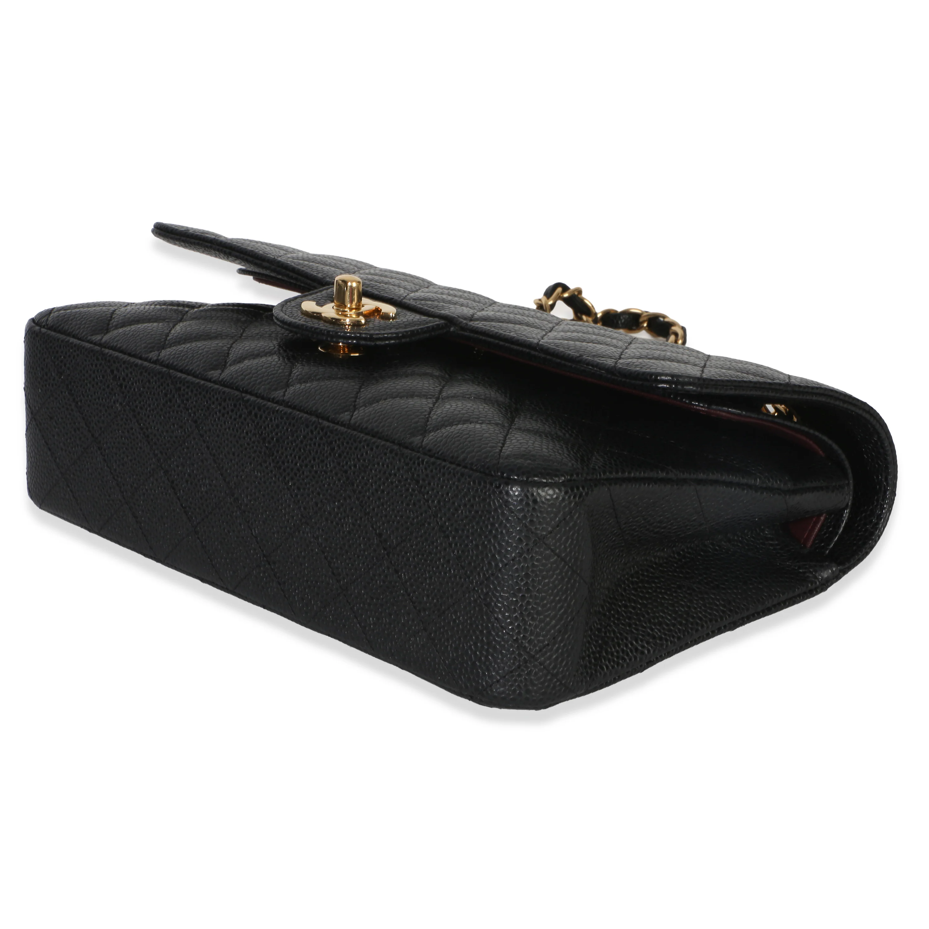Black Quilted Caviar Medium Classic Double Flap Bag - Image 7