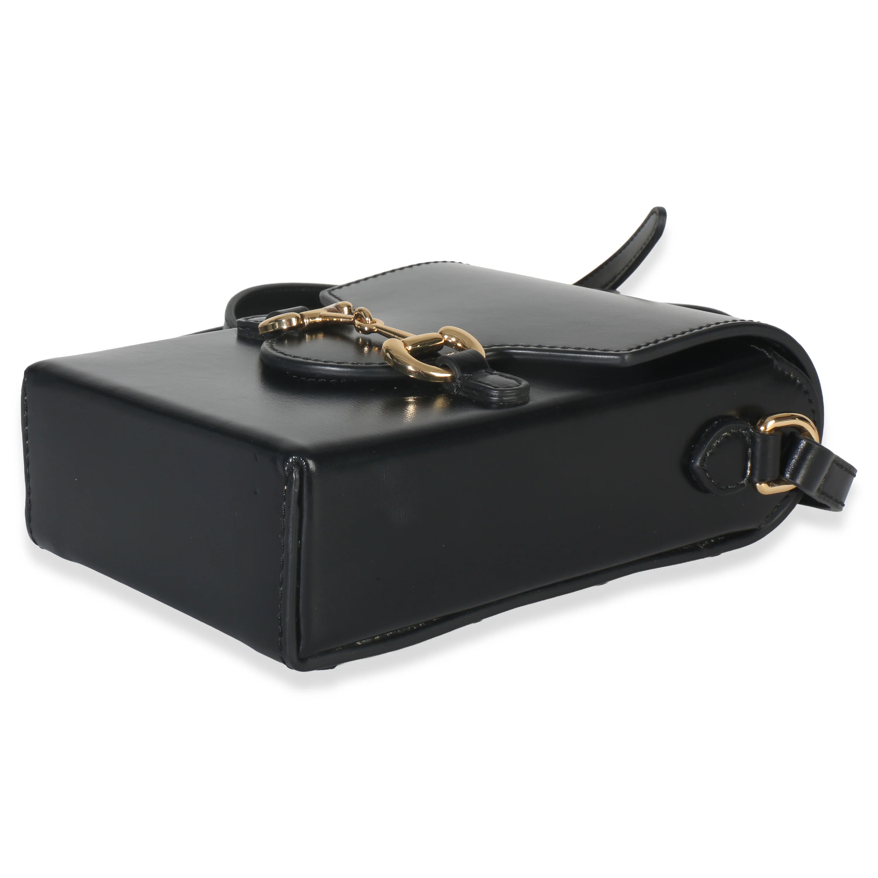 Black Boarded Plutone Calfskin Mini Horsebit 1955 Crossbody Bag - Image 6