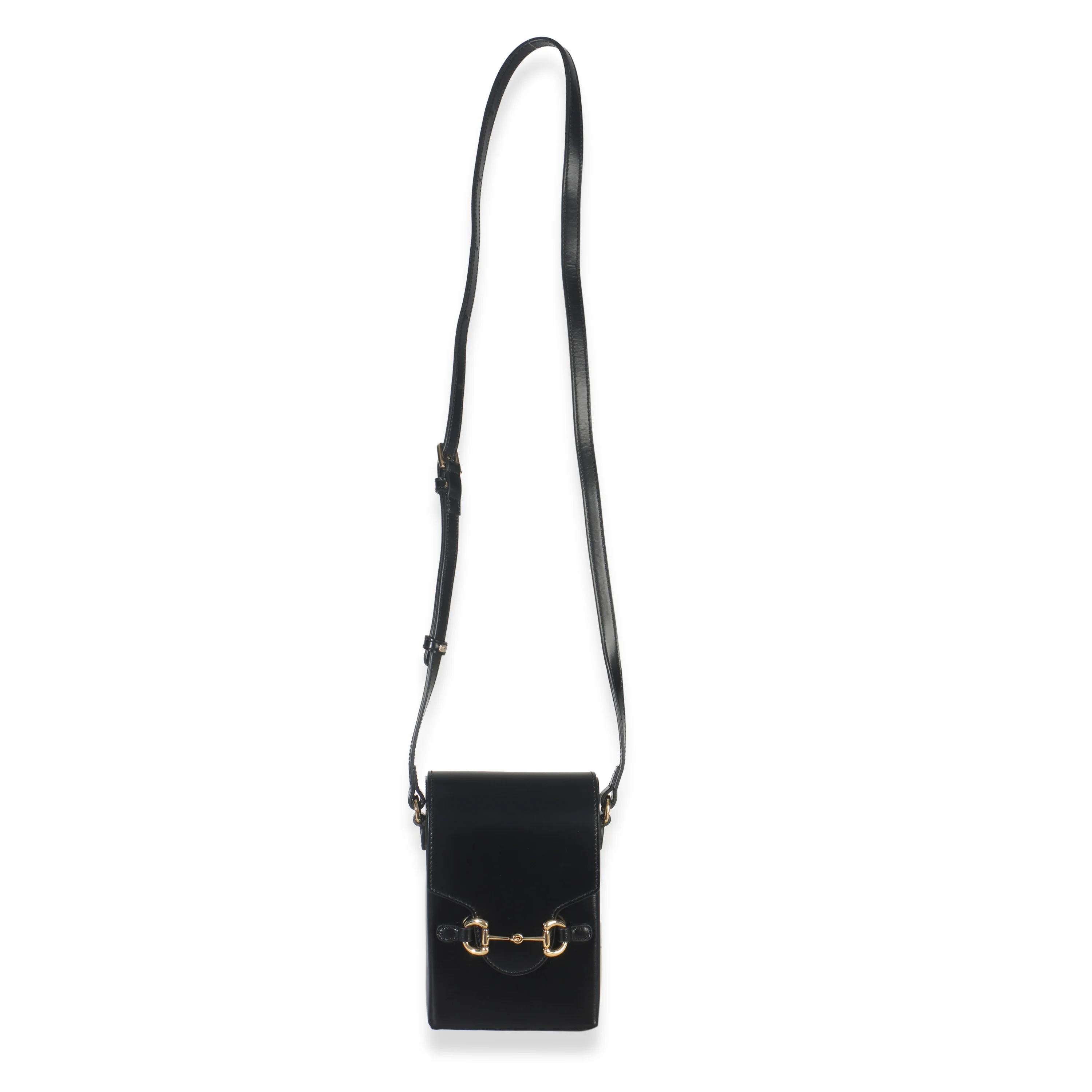 Black Boarded Plutone Calfskin Mini Horsebit 1955 Crossbody Bag - Image 8
