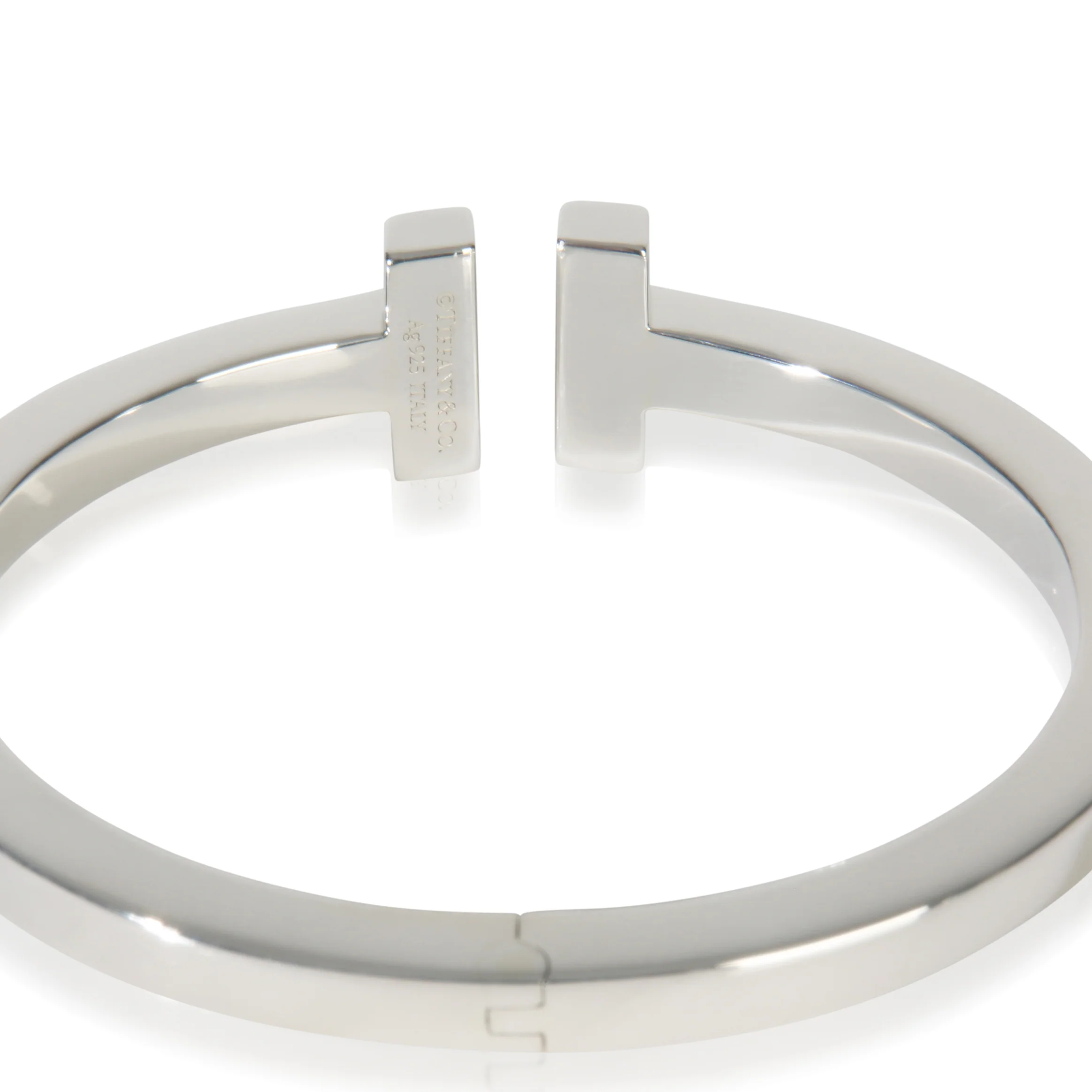 Sterling Silver  Tiffany T Square Hinged Bracelet - Image 2