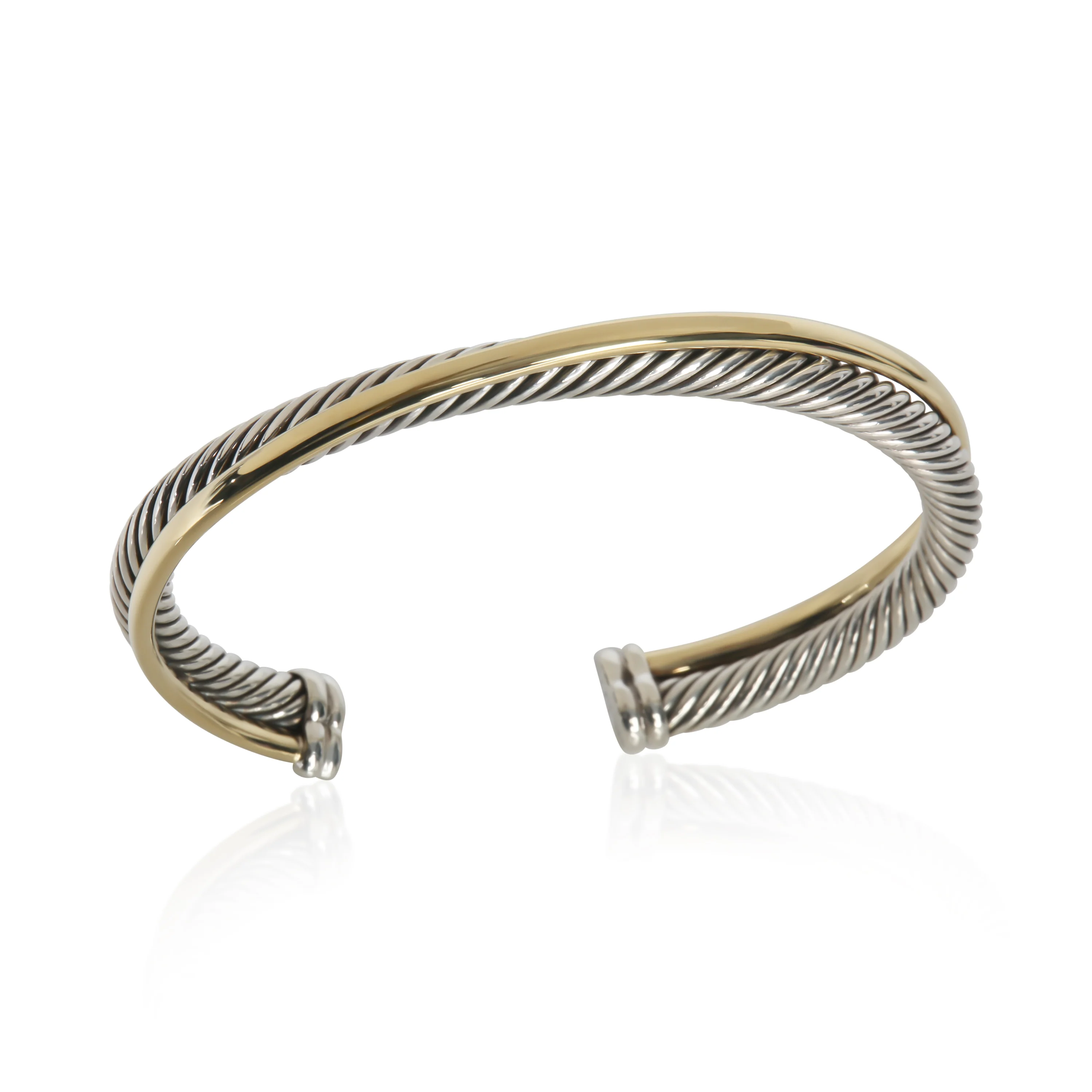 Yellow Gold & Sterling Silver Crossover Bracelet - Image 4