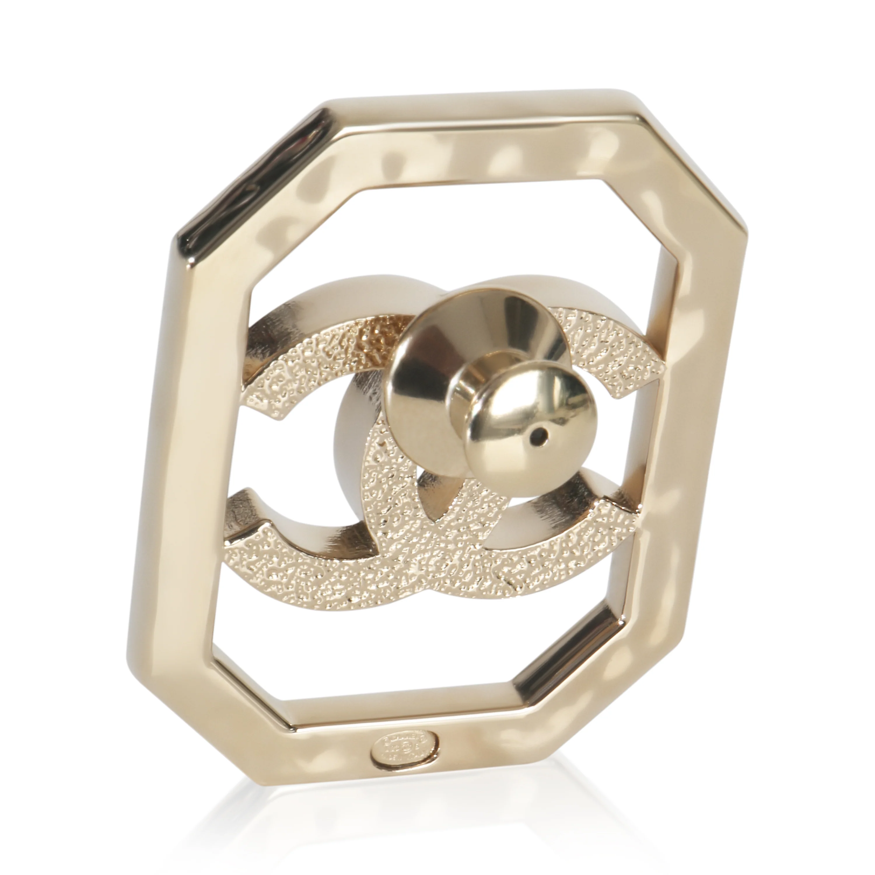 Gold-Plated  2023 Faux Pearl & Strass CC Brooch - Image 3
