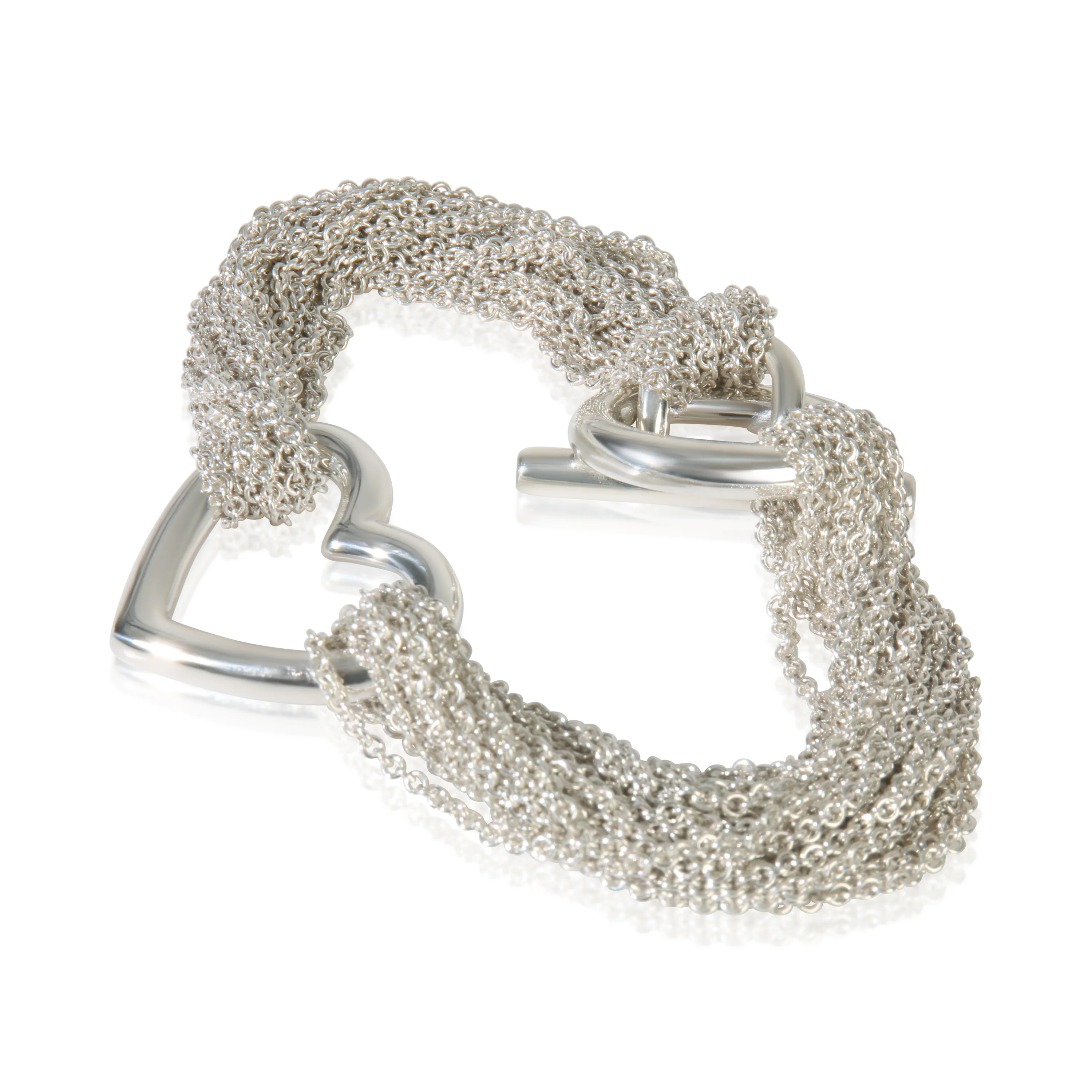 Sterling Silver  Multi Strand Heart Bracelet - Image 2