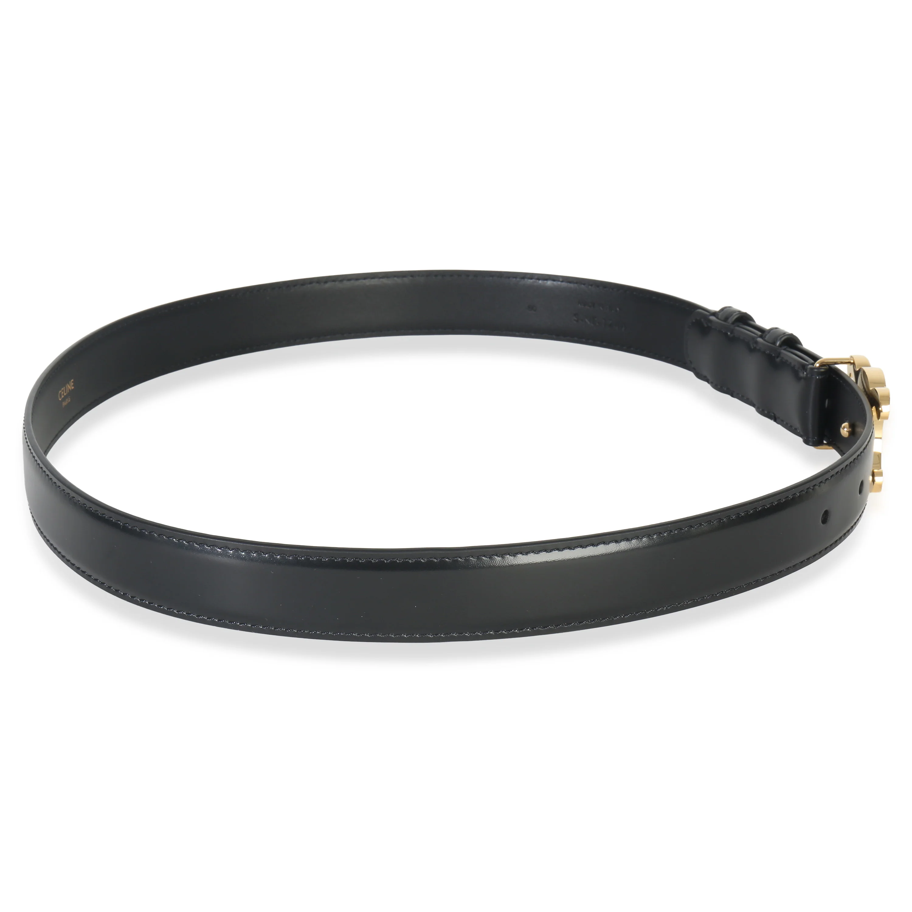 Black Taurillon Calfskin Medium 25mm Triomphe Belt 75 - Image 4