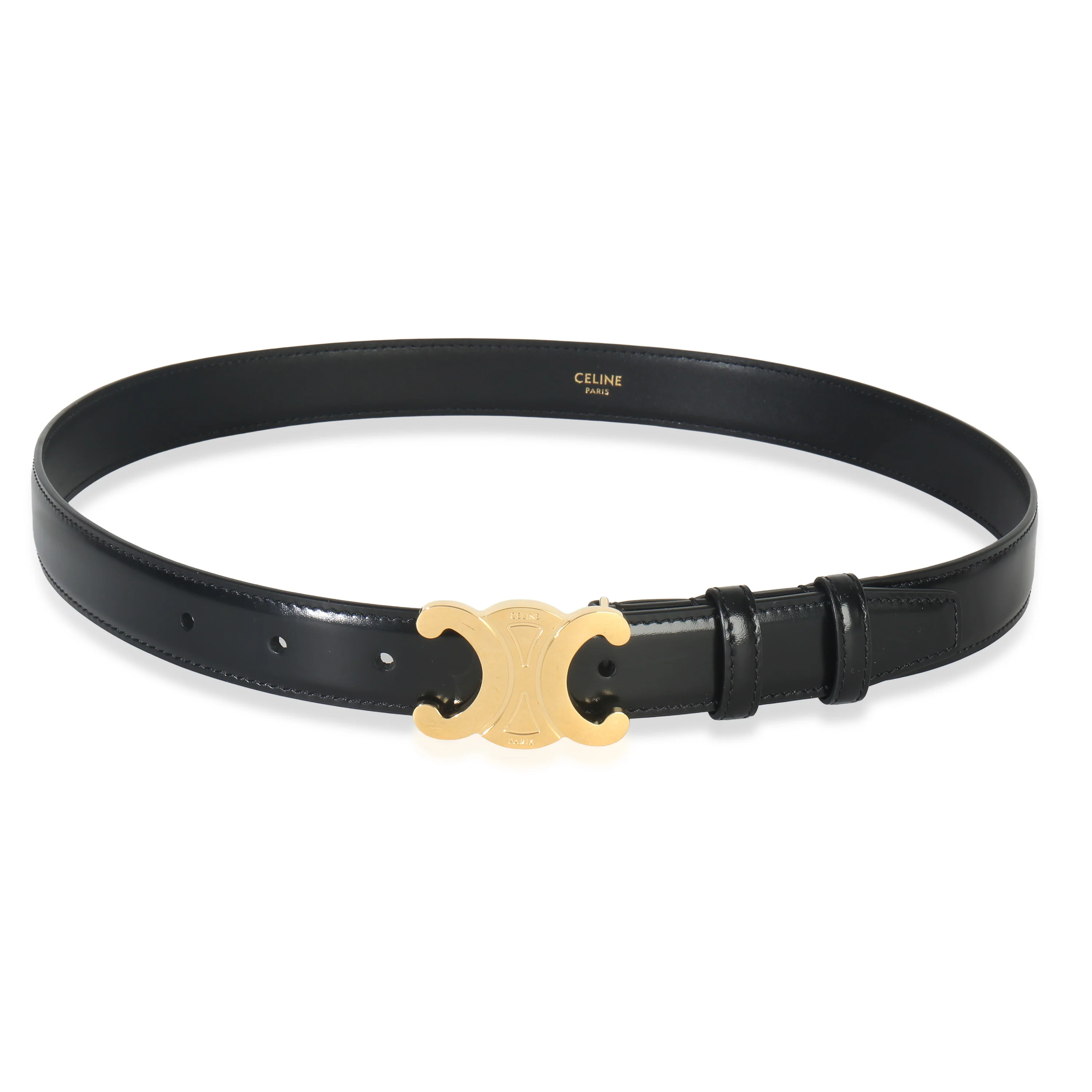Black Taurillon Calfskin Medium 25mm Triomphe Belt 80