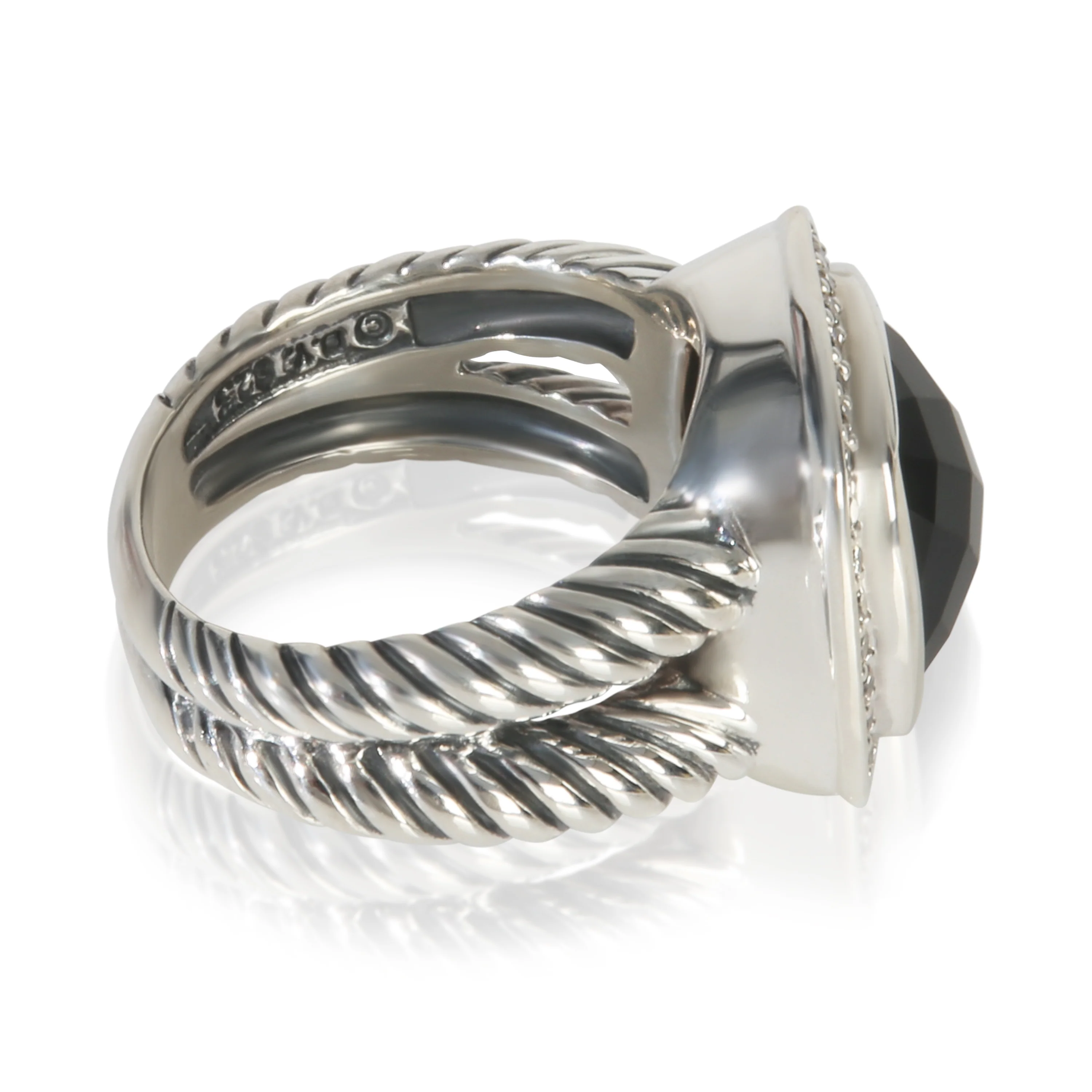 Sterling Silver Onyx and Diamond Albion Ring - Image 3