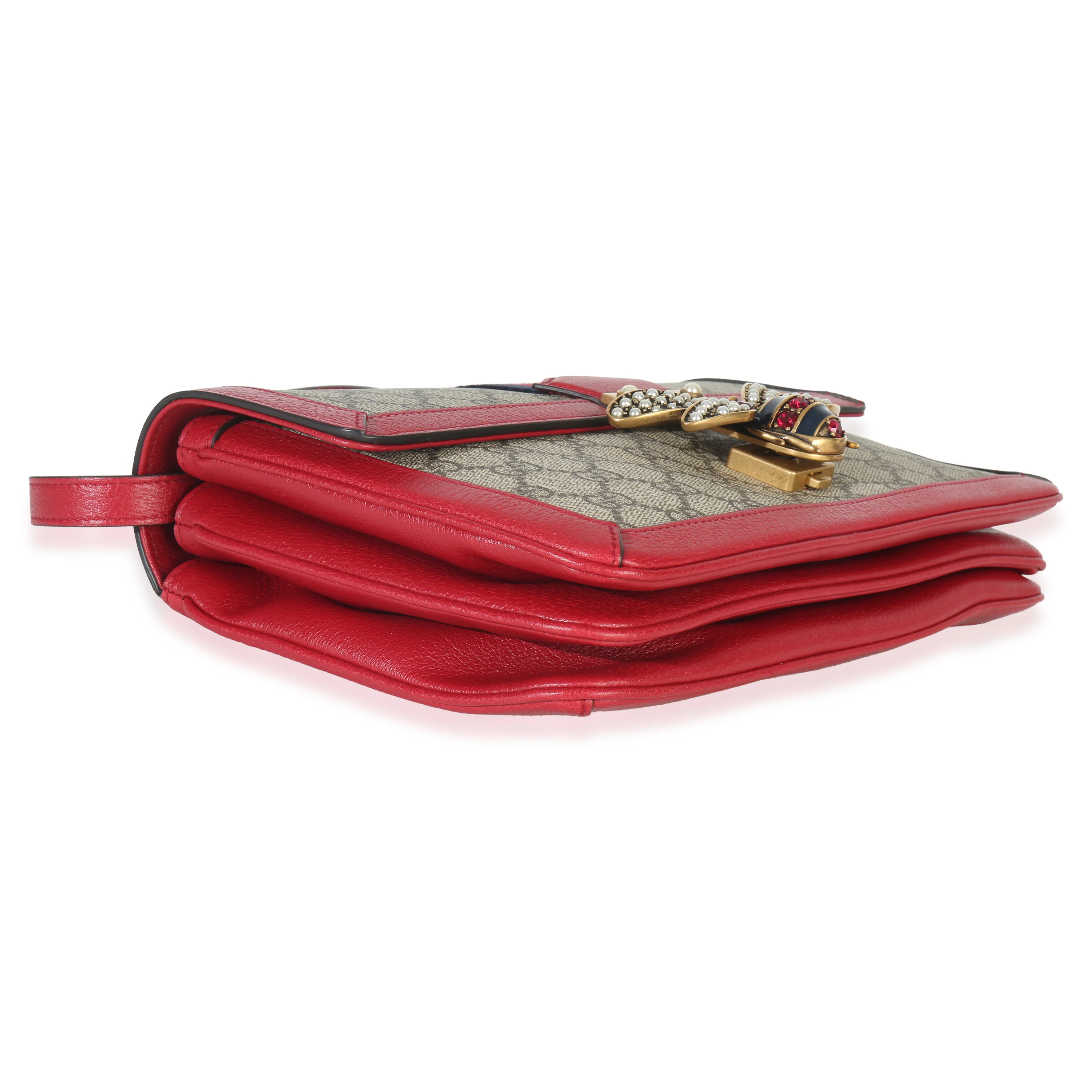 Red Calfskin GG Supreme Canvas Medium Margaret Shoulder Bag - Image 6