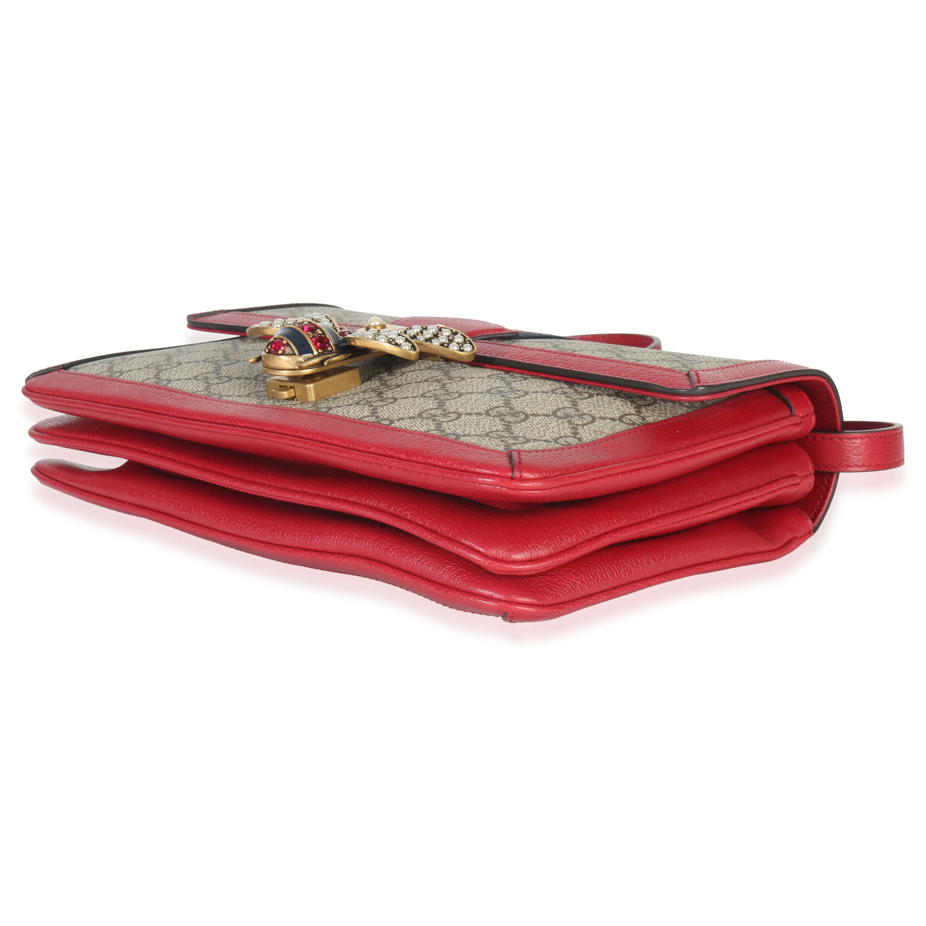Red Calfskin GG Supreme Canvas Medium Margaret Shoulder Bag - Image 7
