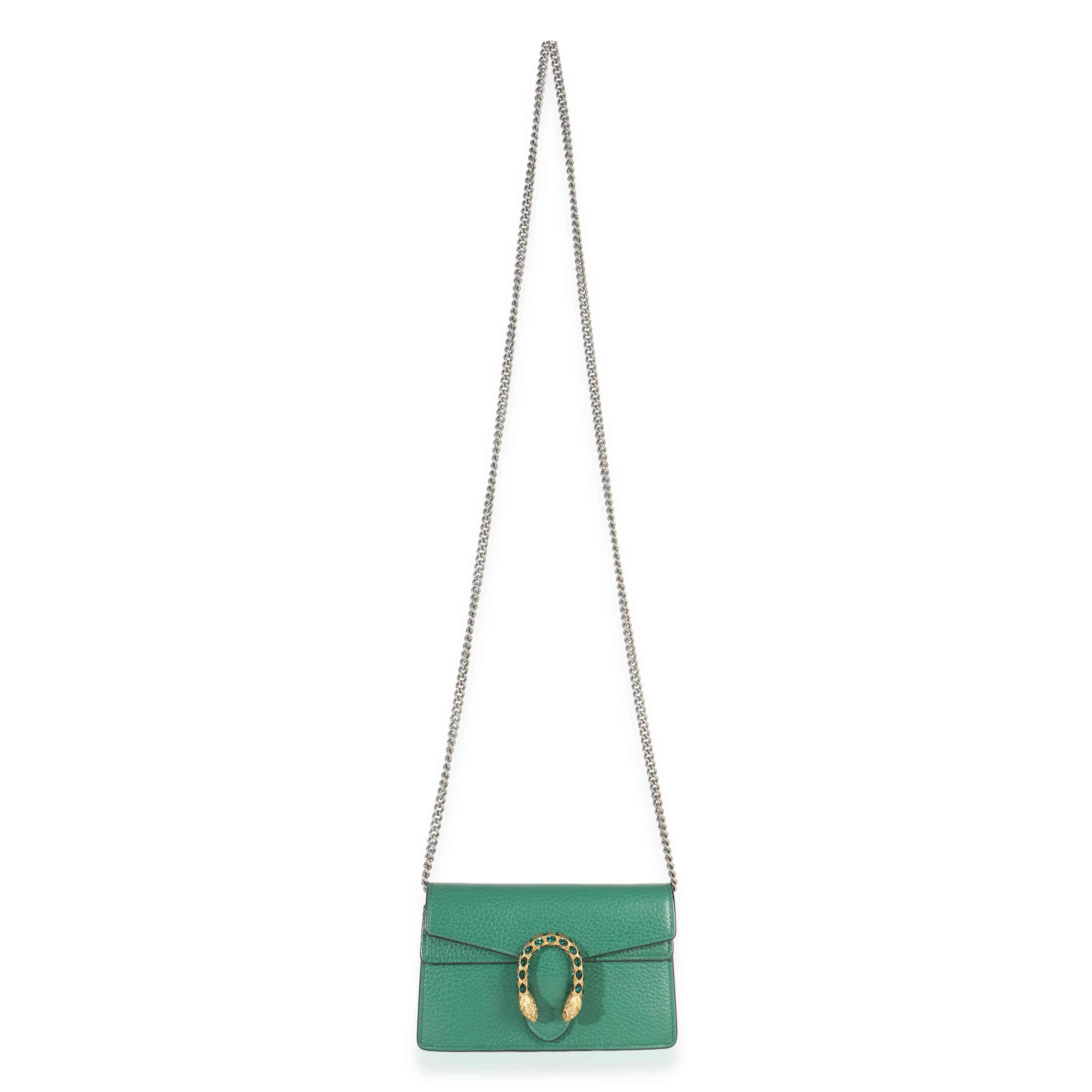 Green Dollar Calfskin Crystal Super Mini Dionysus - Image 8