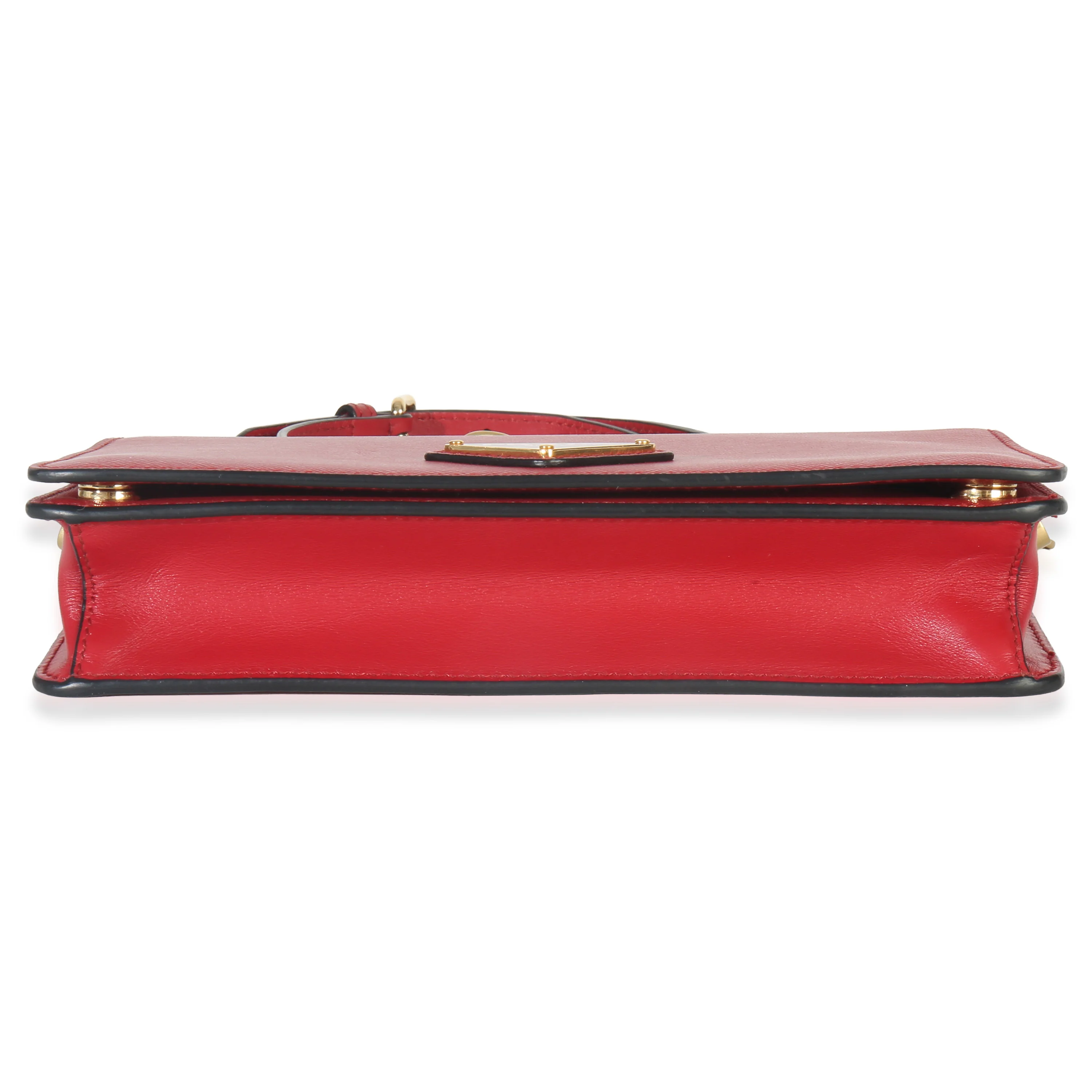 Red Saffiano Triangle Logo Mini Crossbody - Image 5